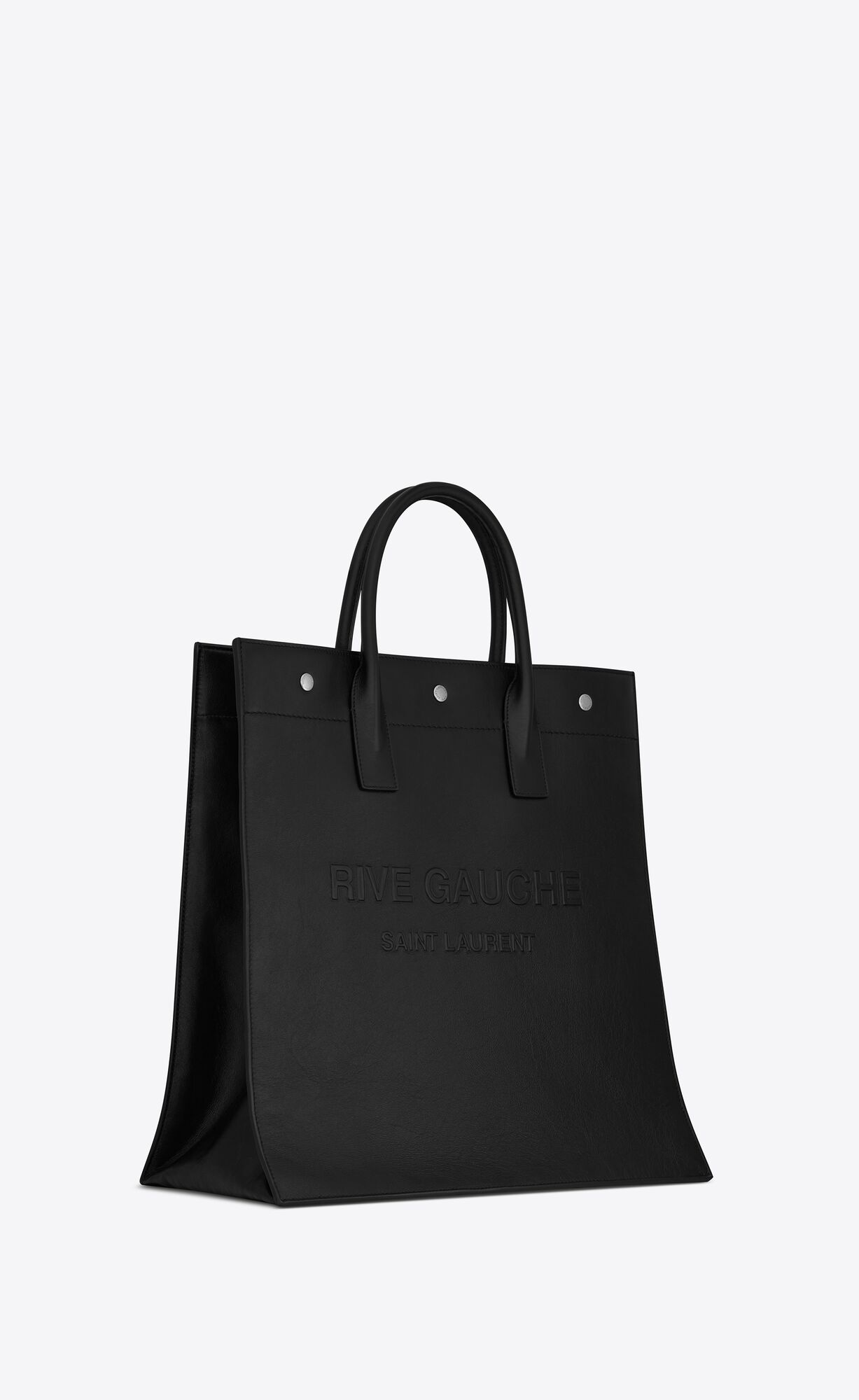 YSL Rive Gauche North/South Tote Bag In Smooth Leder Schwarz | 25371-JXLR