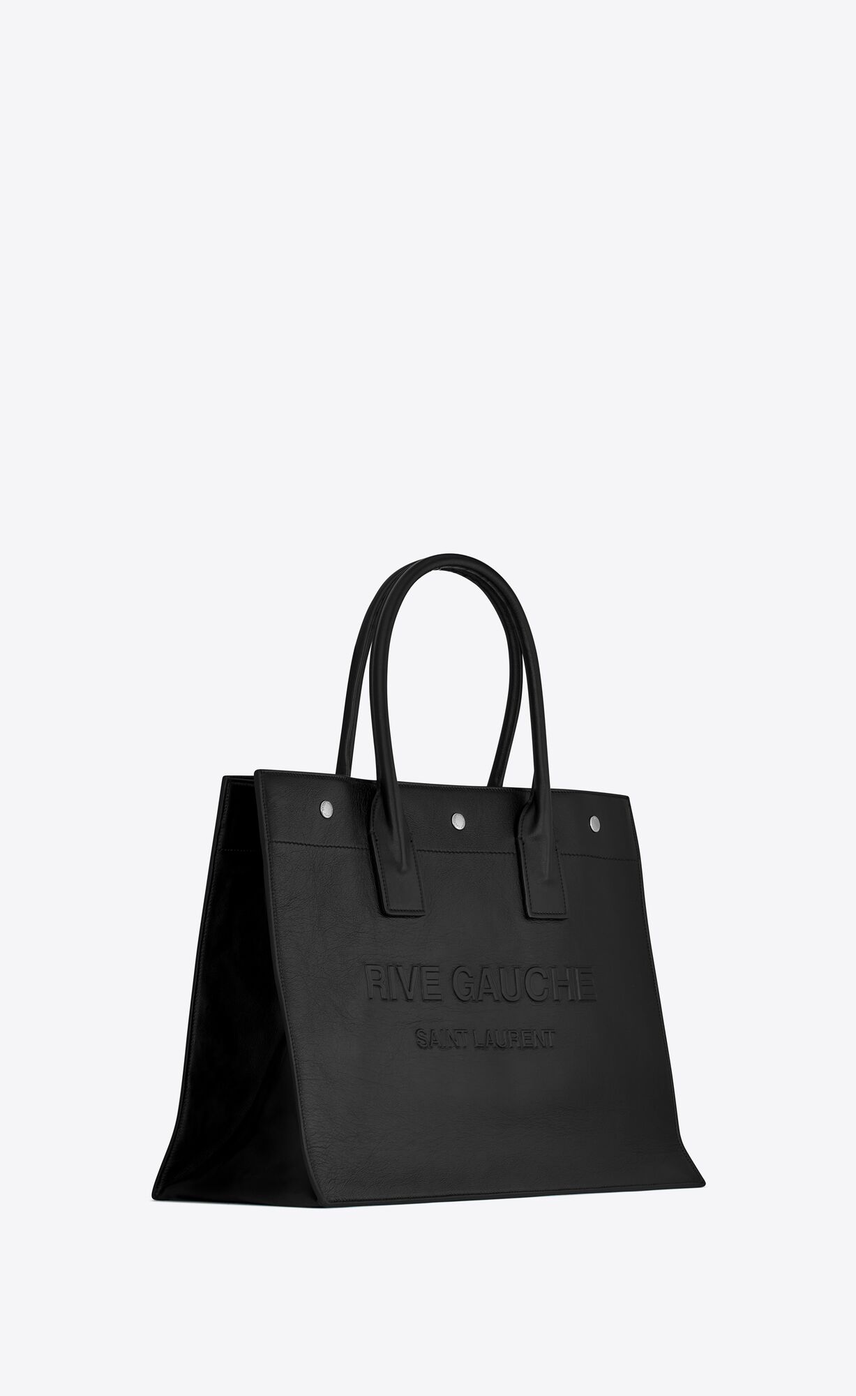 YSL Rive Gauche Small Tote Bag In Smooth Leder Noir | 70256-SHTX