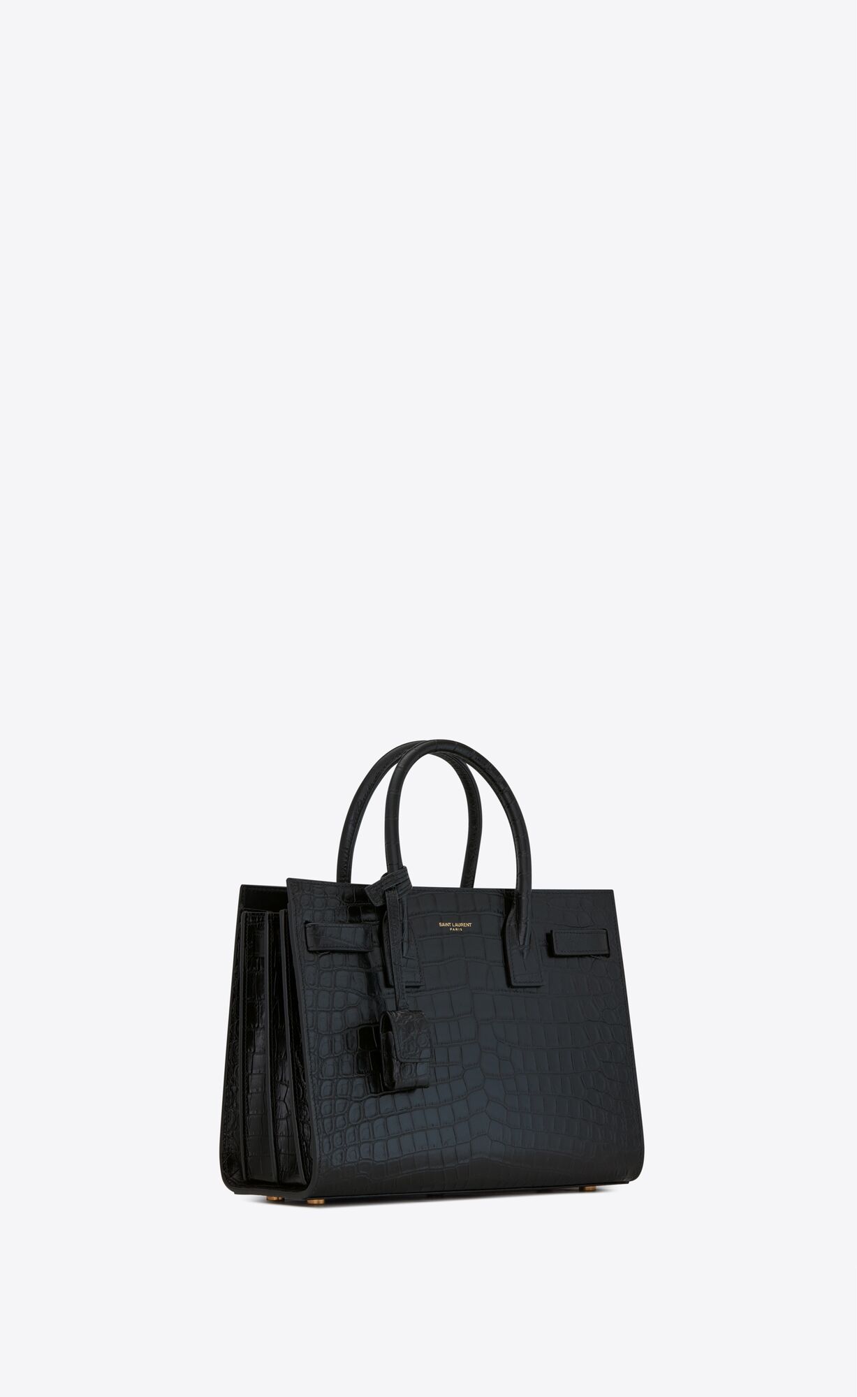 YSL Sac De Jour Baby In Crocodile-embossed Matte Leder Schwarz | 92567-VZSP