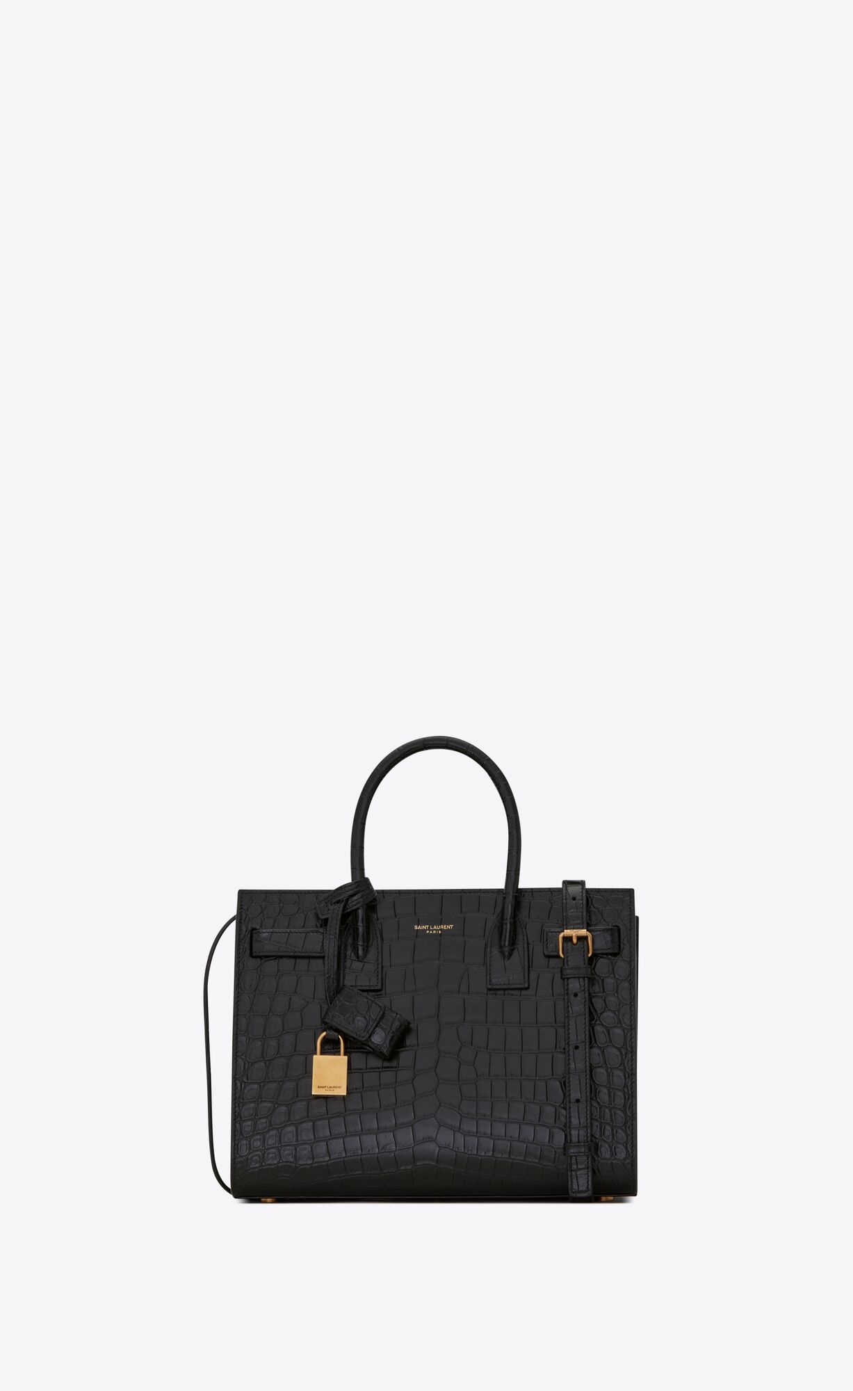 YSL Sac De Jour Baby In Crocodile-embossed Matte Leder Schwarz | 92567-VZSP