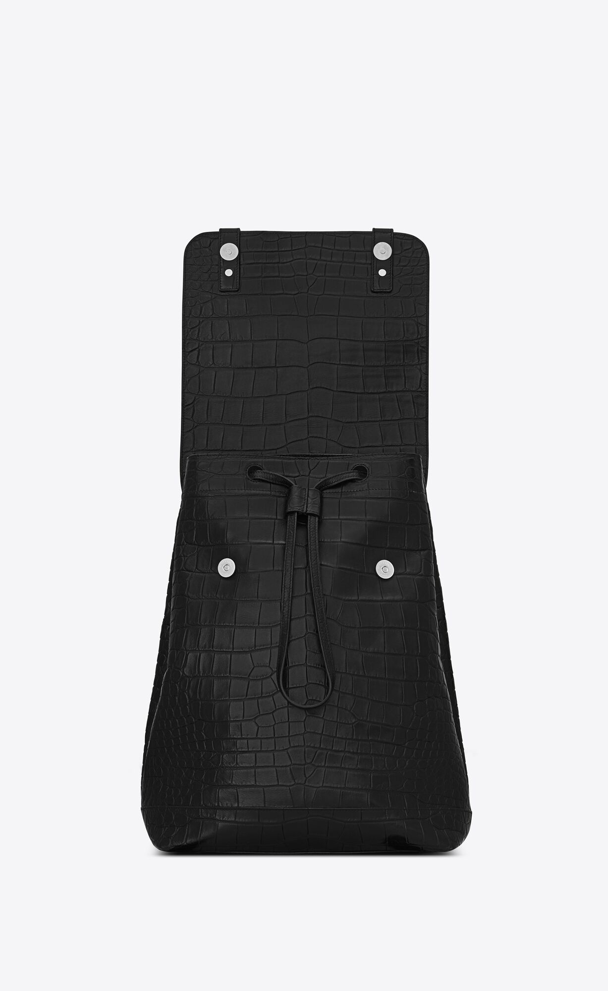 YSL Sac De Jour Backpack In Crocodile-embossed Leder Schwarz | 26908-JOHI