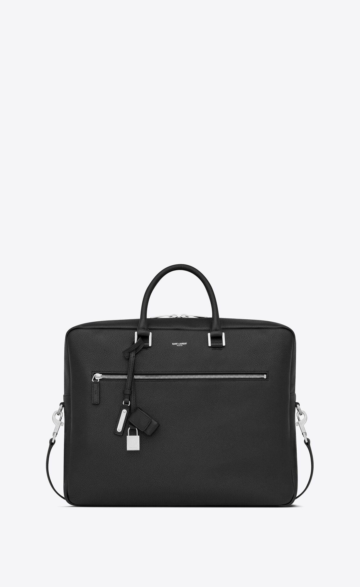 YSL Sac De Jour Large Briefcase In Grained Leder Schwarz | 38295-RTLK