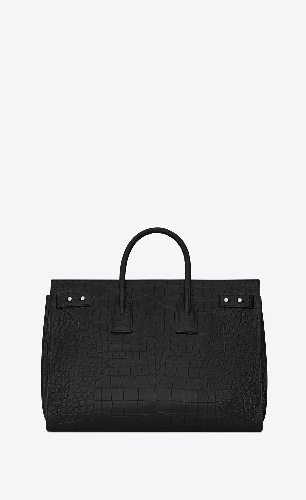 YSL Sac De Jour Large In Crocodile-embossed Leder Schwarz | 05829-QCVP