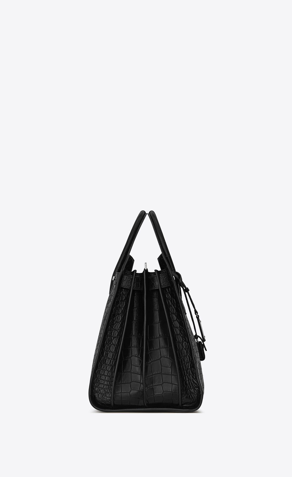 YSL Sac De Jour Large In Crocodile-embossed Leder Schwarz | 05829-QCVP