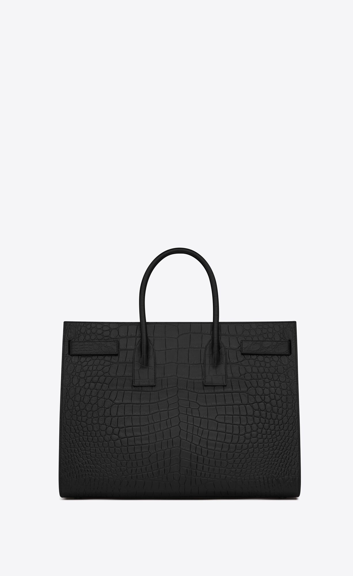 YSL Sac De Jour Large In Crocodile-embossed Leder Schwarz | 52639-YUMQ