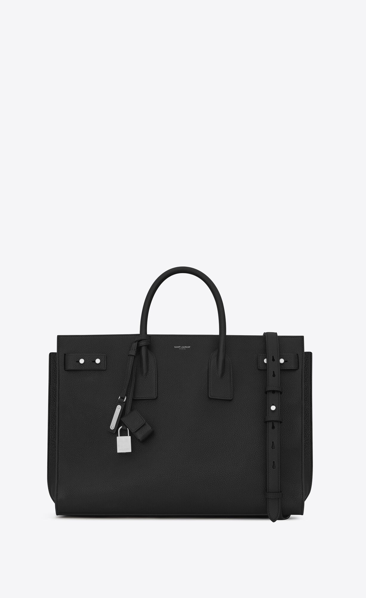 YSL Sac De Jour Large In Grained Leder Schwarz | 27834-NBHS