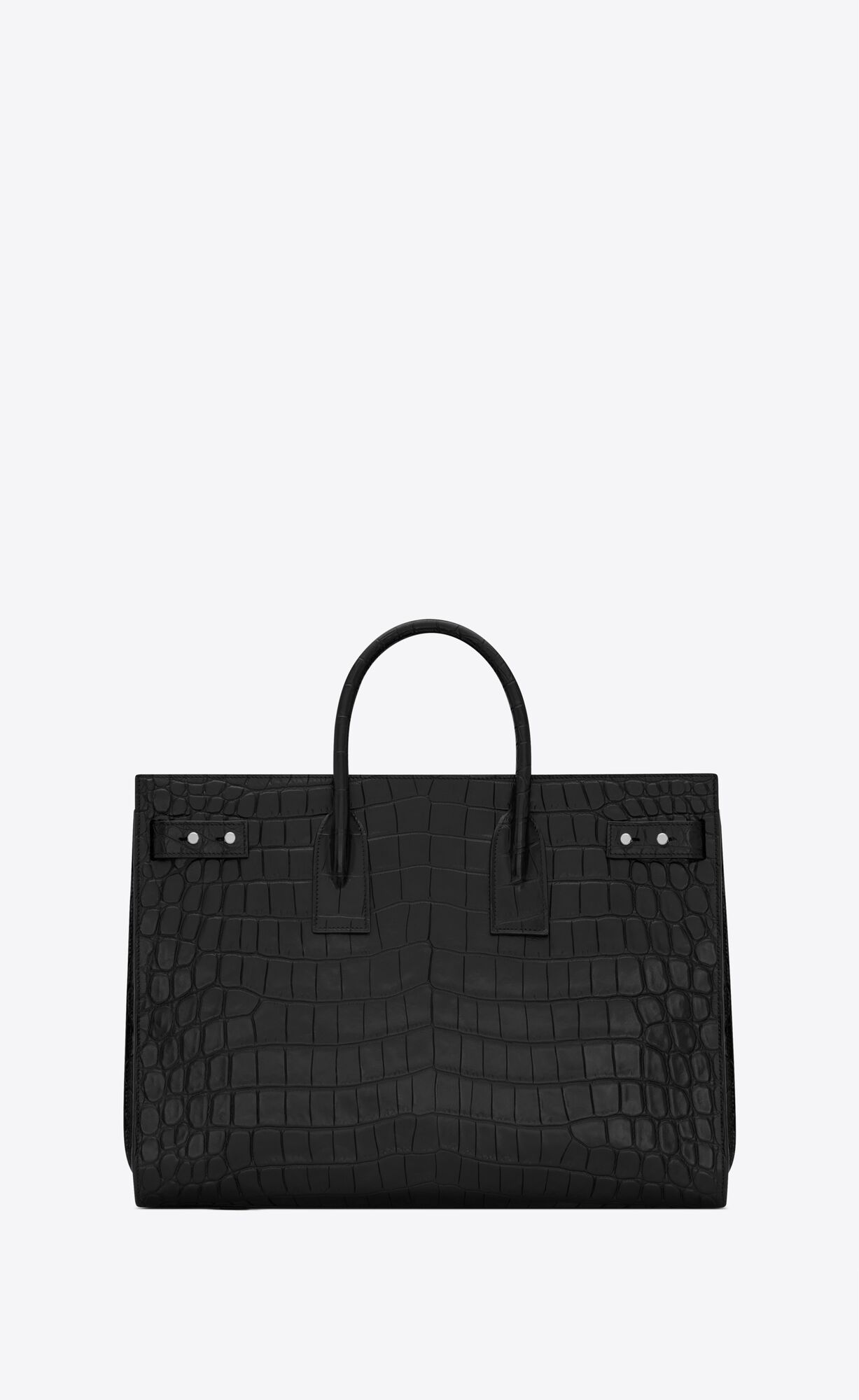 YSL Sac De Jour Thin Large In Crocodile-embossed Leder Schwarz | 91038-YPSV