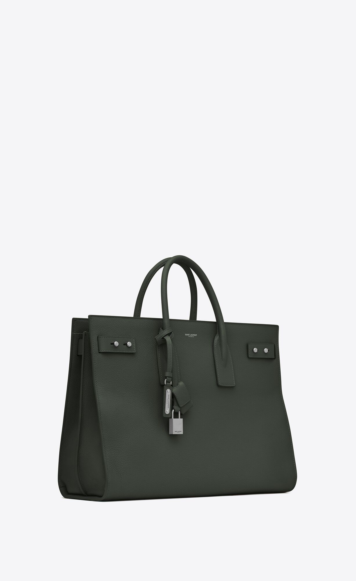 YSL Sac De Jour Thin Large In Grained Leder Dunkelgrün | 20573-BORM