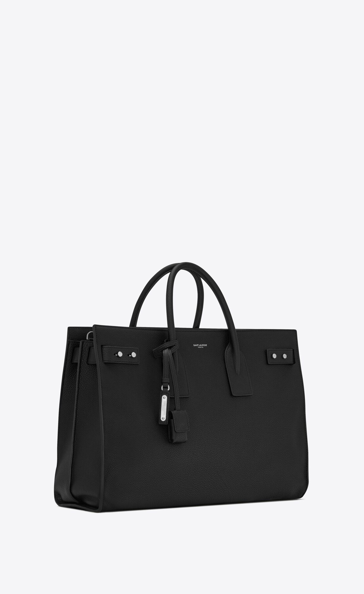 YSL Sac De Jour Thin Large In Grained Leder Schwarz | 78129-NSZW