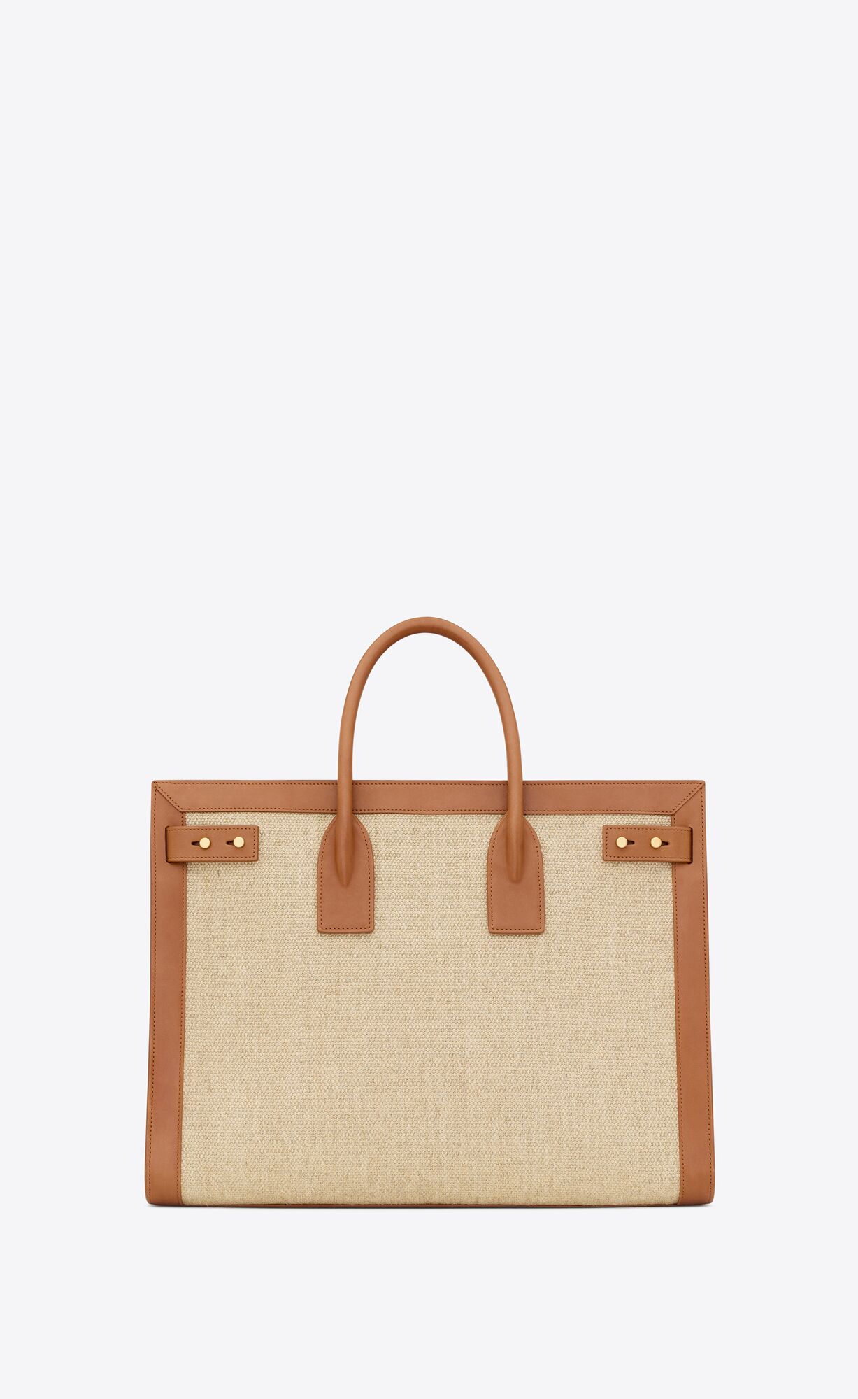 YSL Sac De Jour Thin Large In Linen And Vegetable-tanned Leder Beige Dunkelrot | 84931-FYPI