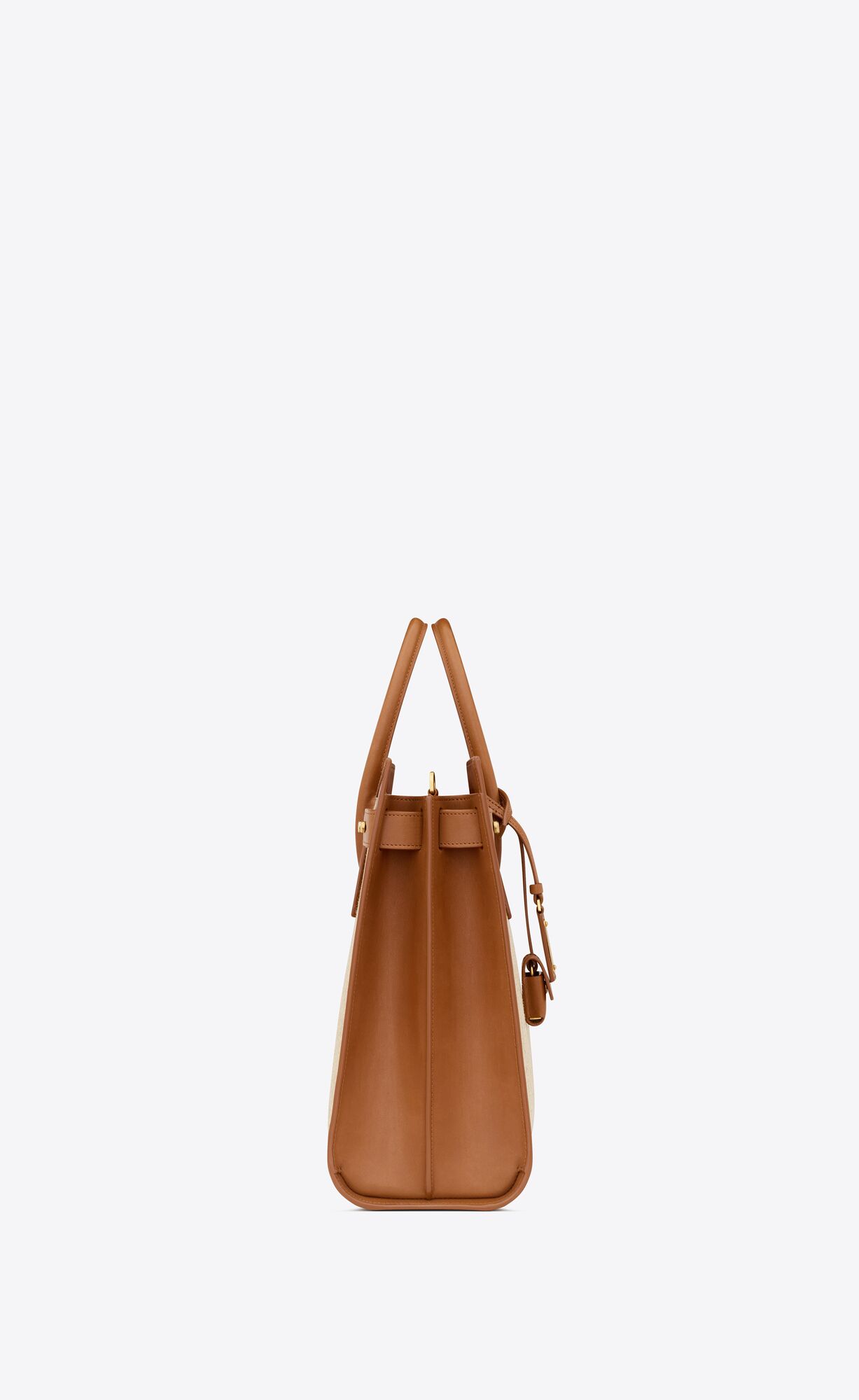 YSL Sac De Jour Thin Large In Linen And Vegetable-tanned Leder Beige Dunkelrot | 84931-FYPI