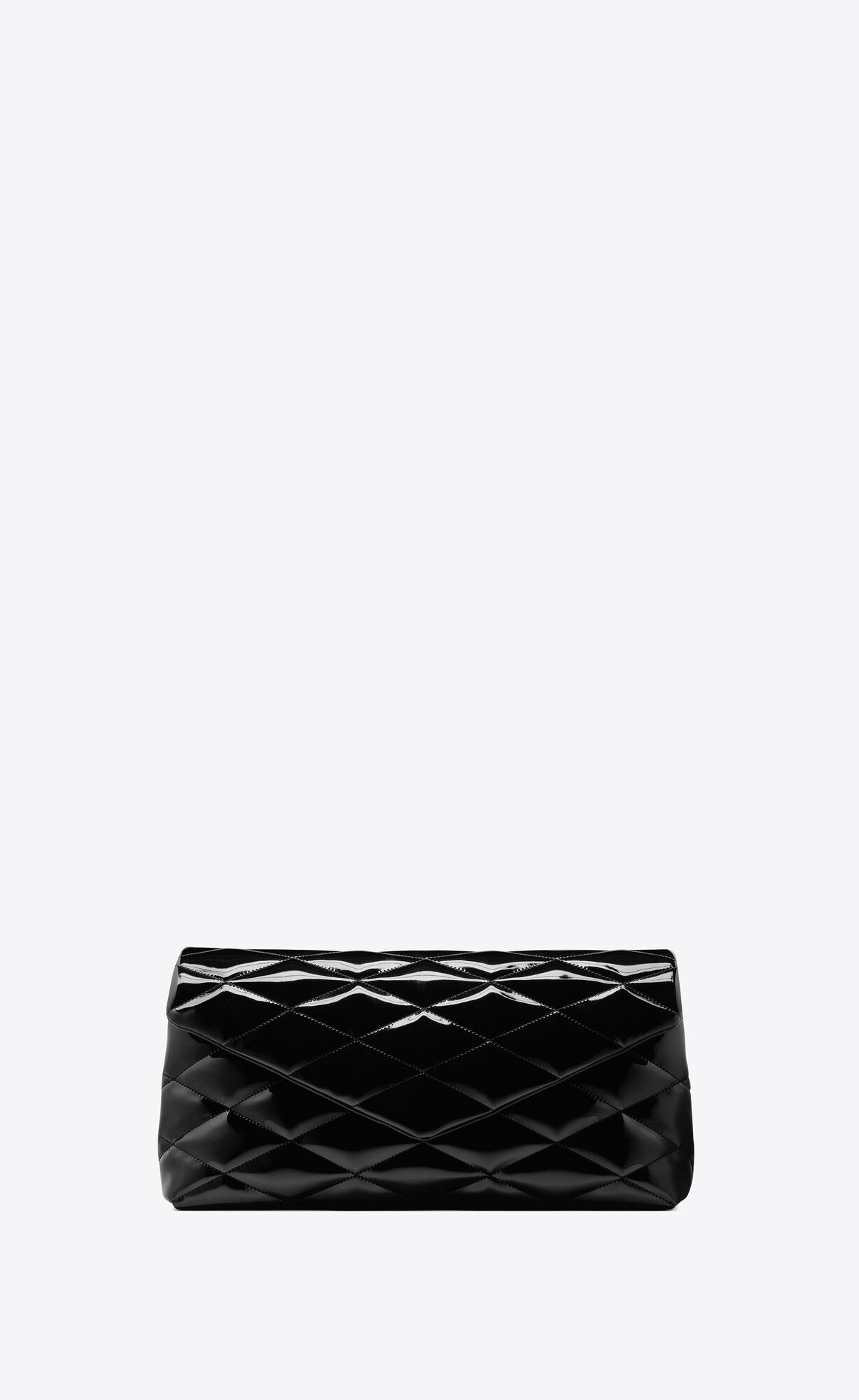 YSL Sade Large Clutch In Lack Canvas Schwarz | 04712-MZKD