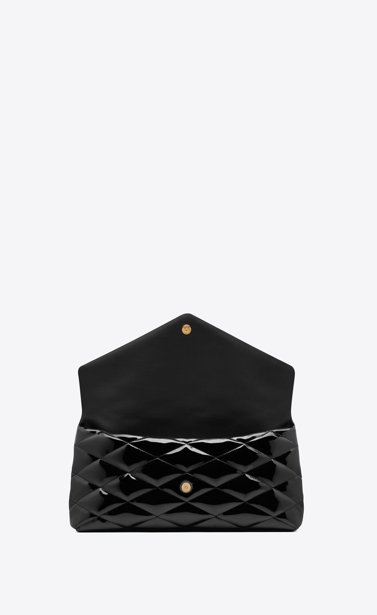 YSL Sade Large Clutch In Lack Canvas Schwarz | 04712-MZKD