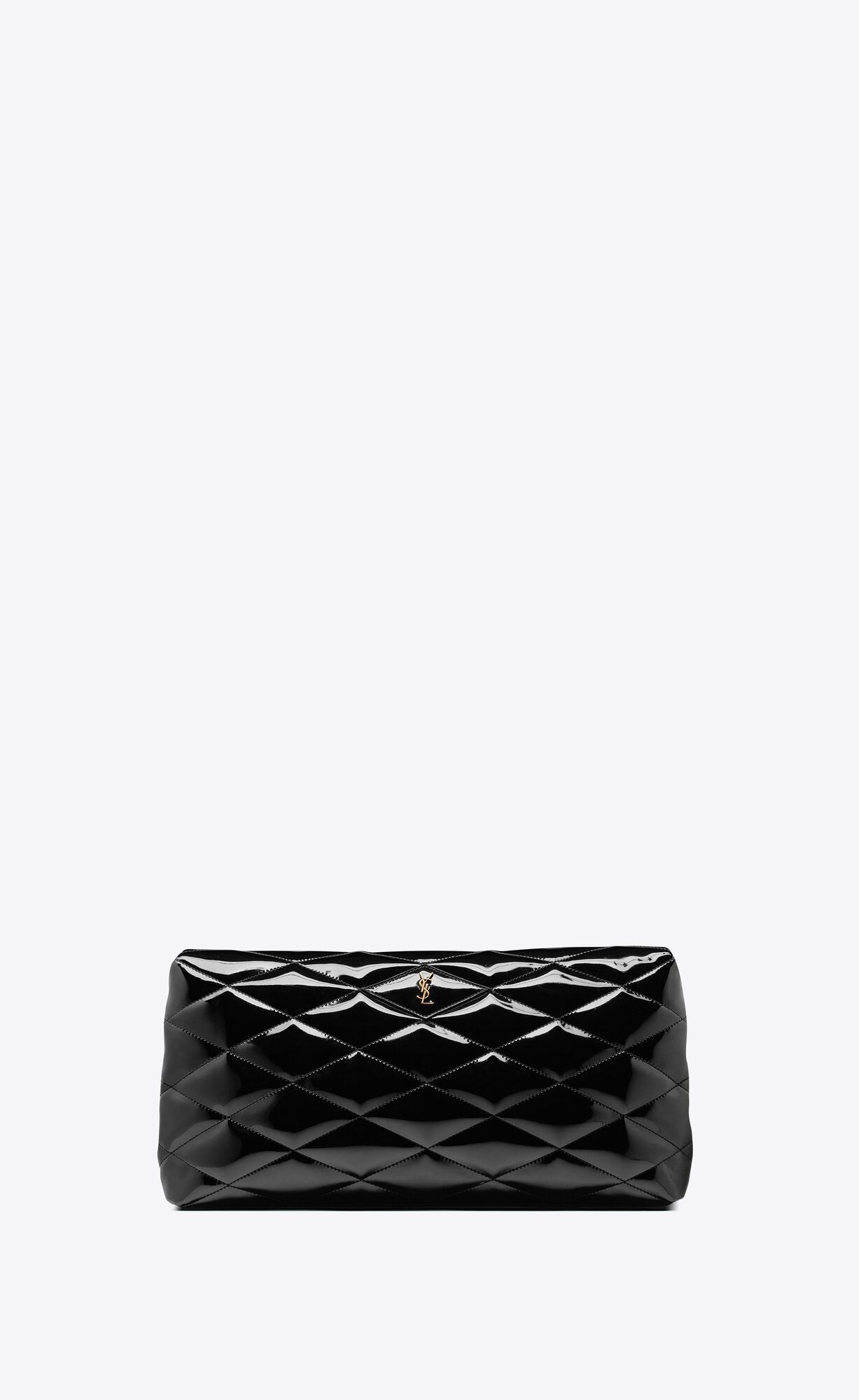 YSL Sade Large Clutch In Lack Canvas Schwarz | 04712-MZKD