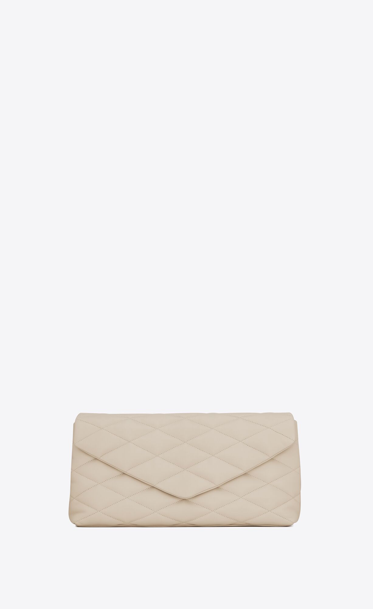 YSL Sade Large Clutch In Lambskin Blanc Vintage | 28740-TCOW