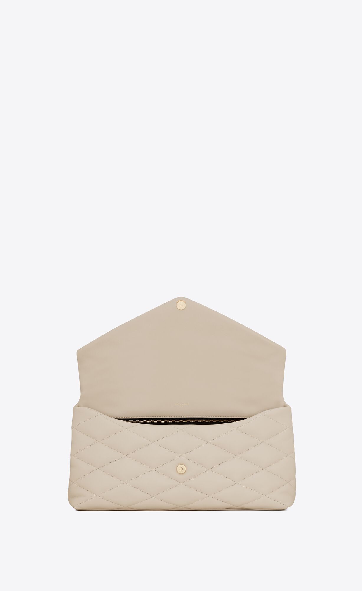 YSL Sade Large Clutch In Lambskin Blanc Vintage | 28740-TCOW