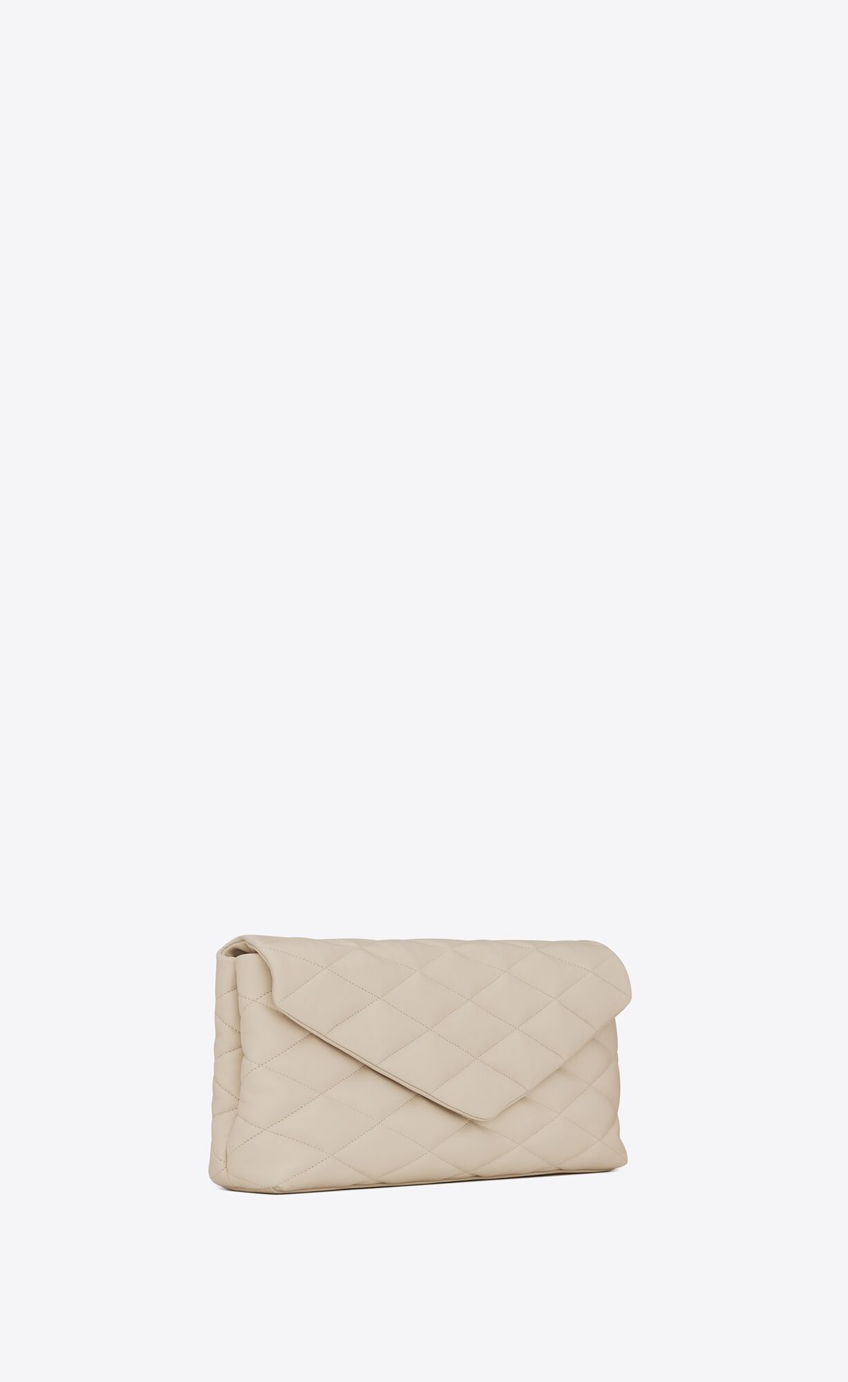 YSL Sade Large Clutch In Lambskin Blanc Vintage | 28740-TCOW