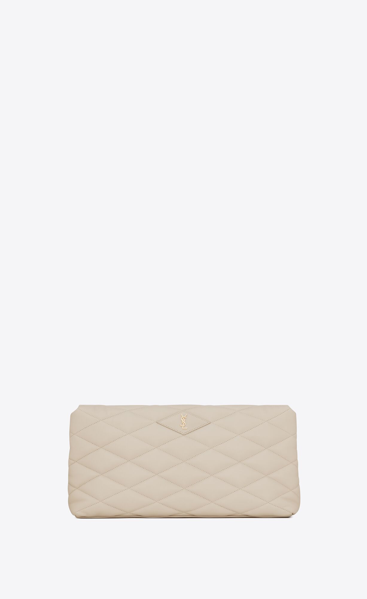 YSL Sade Large Clutch In Lambskin Blanc Vintage | 28740-TCOW