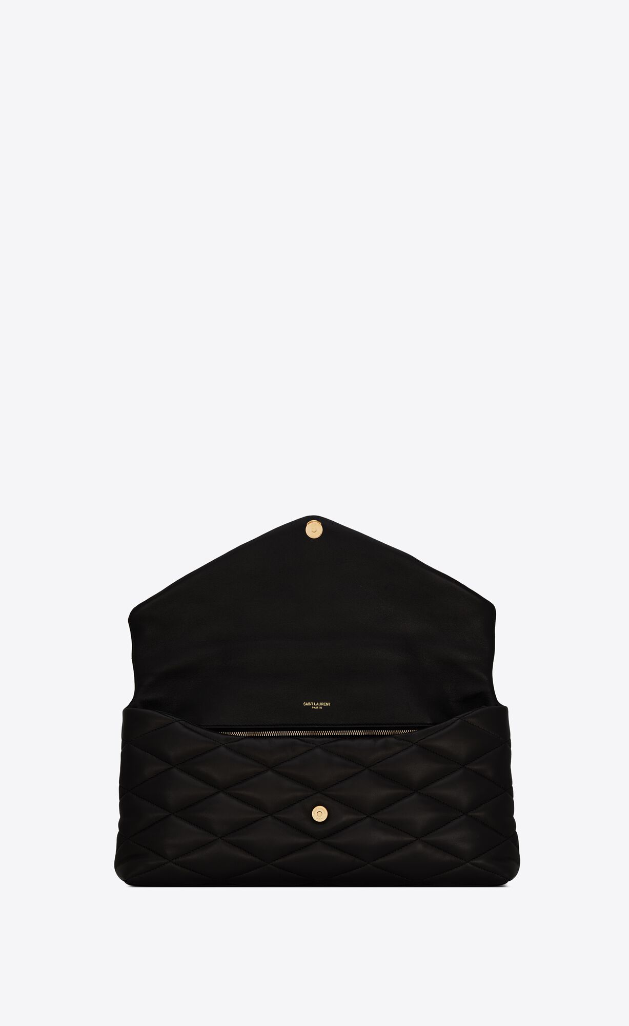 YSL Sade Large Clutch In Lambskin Schwarz | 83069-VWFE