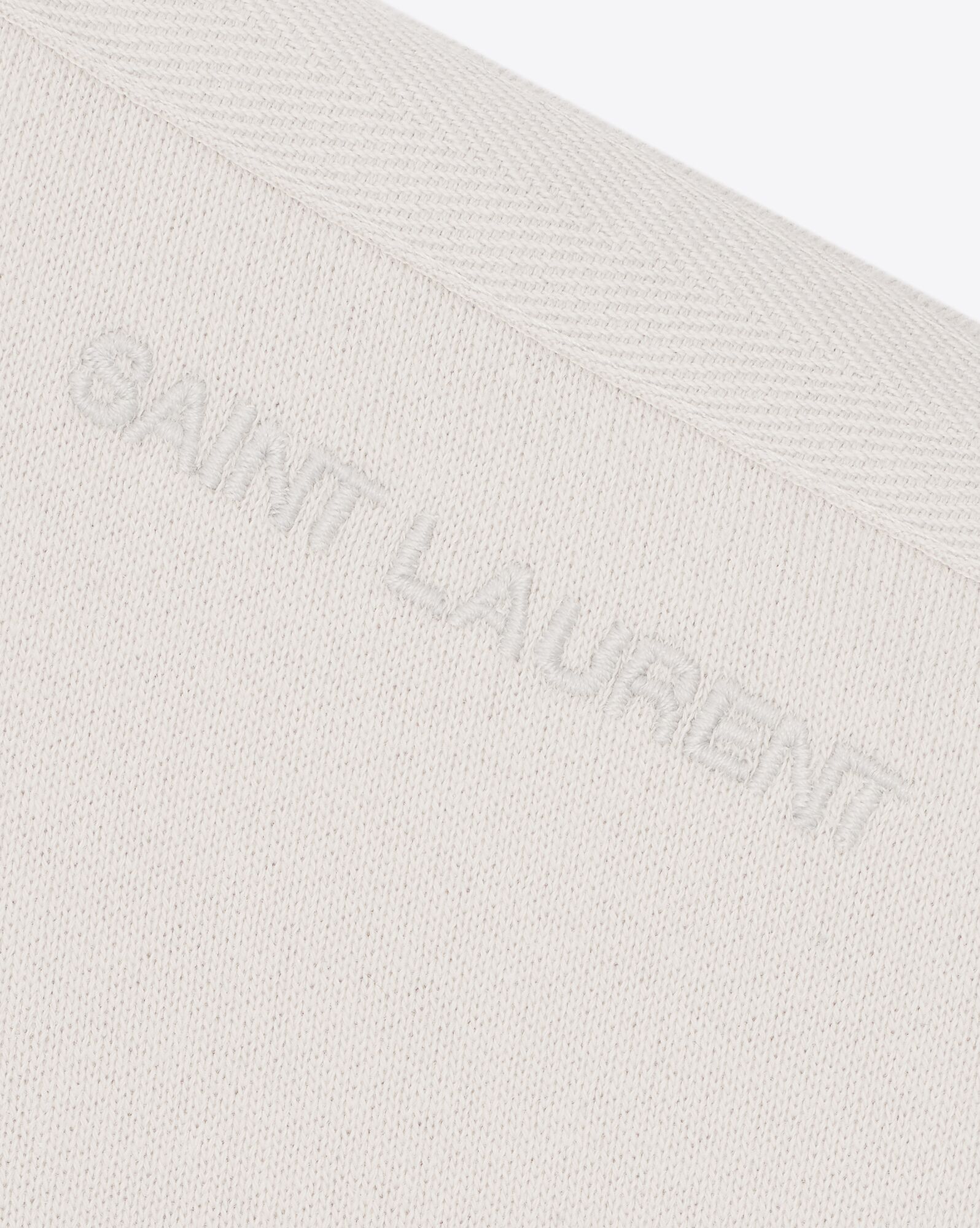 YSL Saint Laurent Cropped Sweatshirt Dirty Ecru | 75439-HLDJ