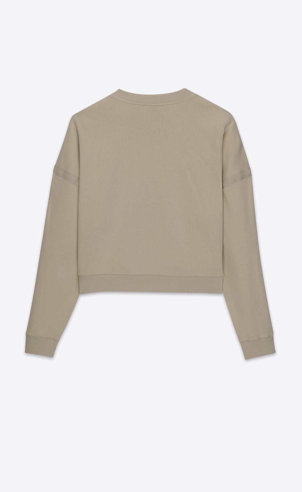 YSL Saint Laurent Cropped Sweatshirt Mastic | 51364-DUKO