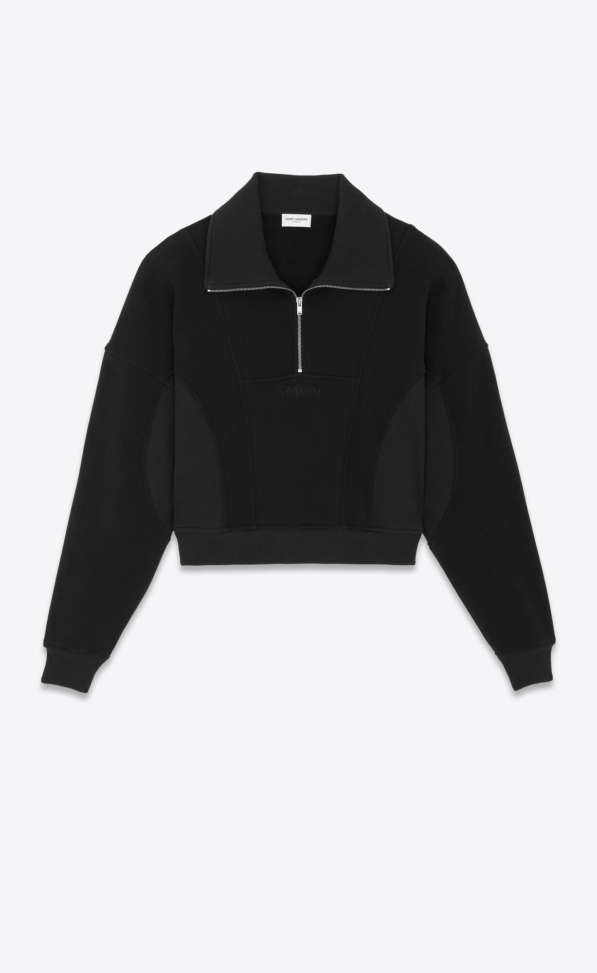 YSL Saint Laurent Cropped Sweatshirt Schwarz | 12573-GSJW