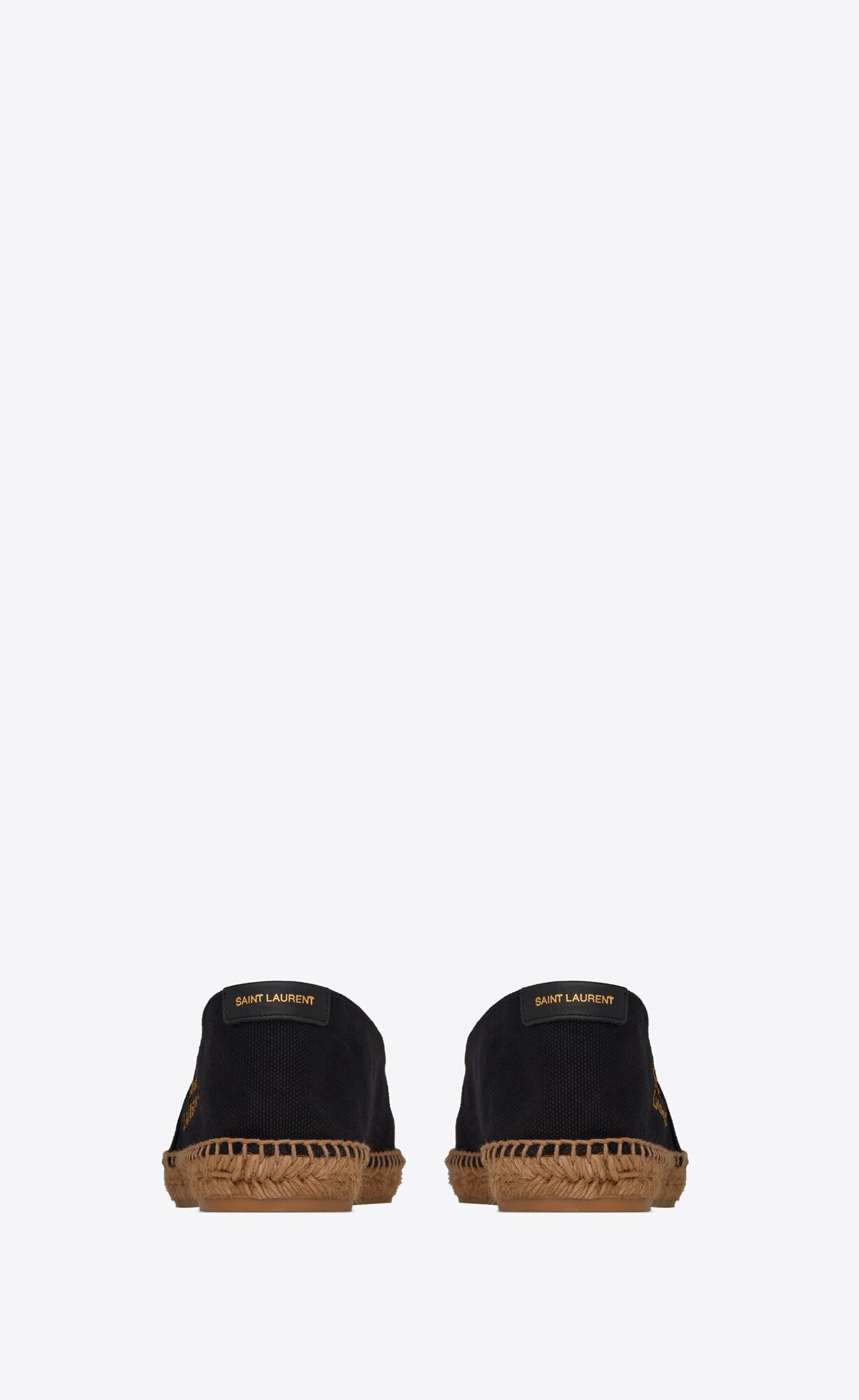 YSL Saint Laurent Embroidered Espadrilles In Canvas Schwarz | 43968-CWTE