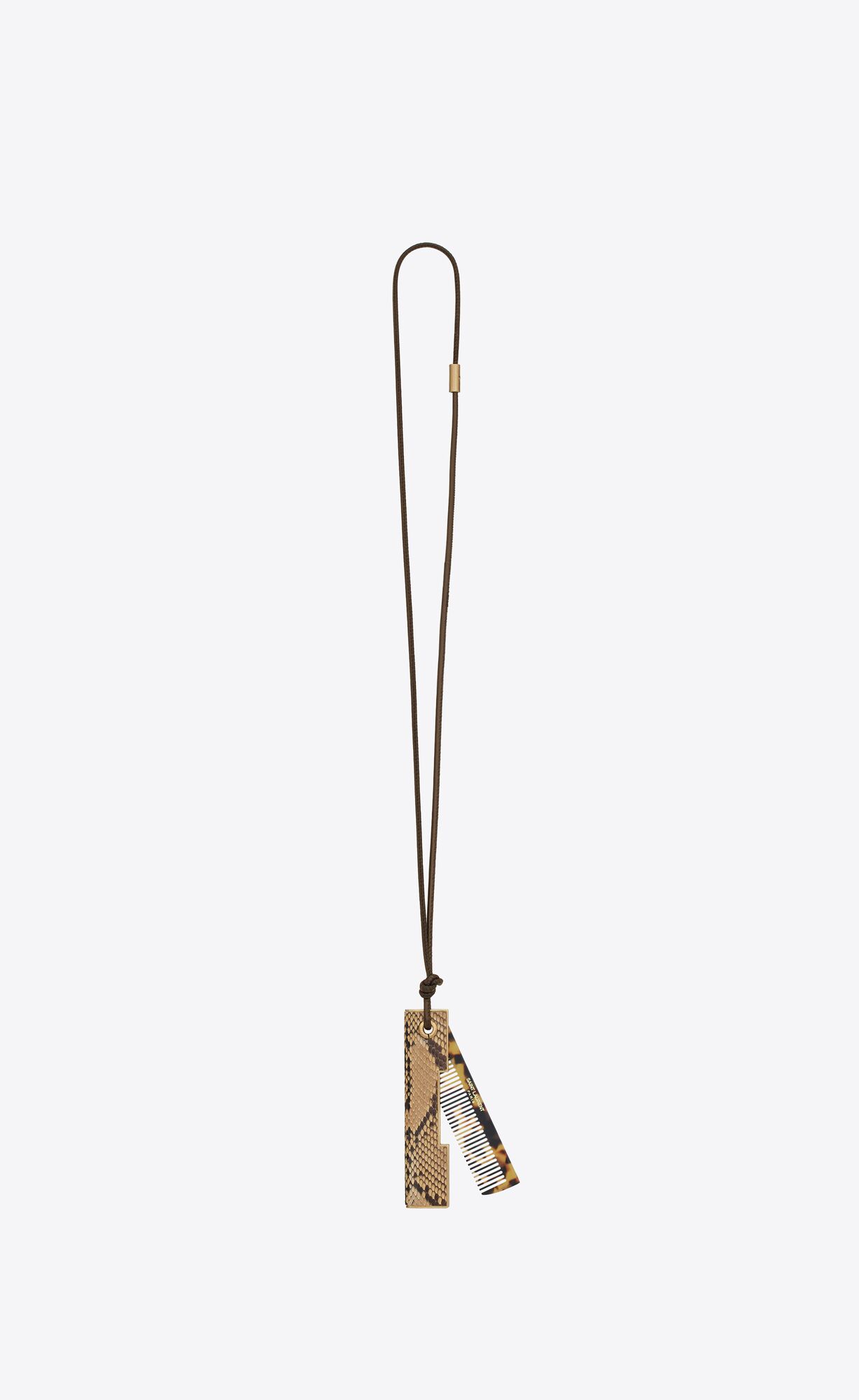 YSL Saint Laurent Hair Comb Necklace In Python Beige | 58462-OSEJ