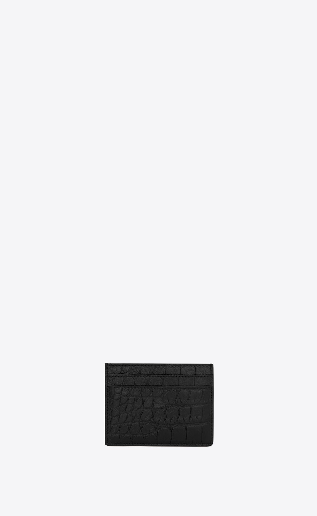 YSL Saint Laurent Paris Credit Card Case In Crocodile-embossed Leder Schwarz | 50893-EBPU