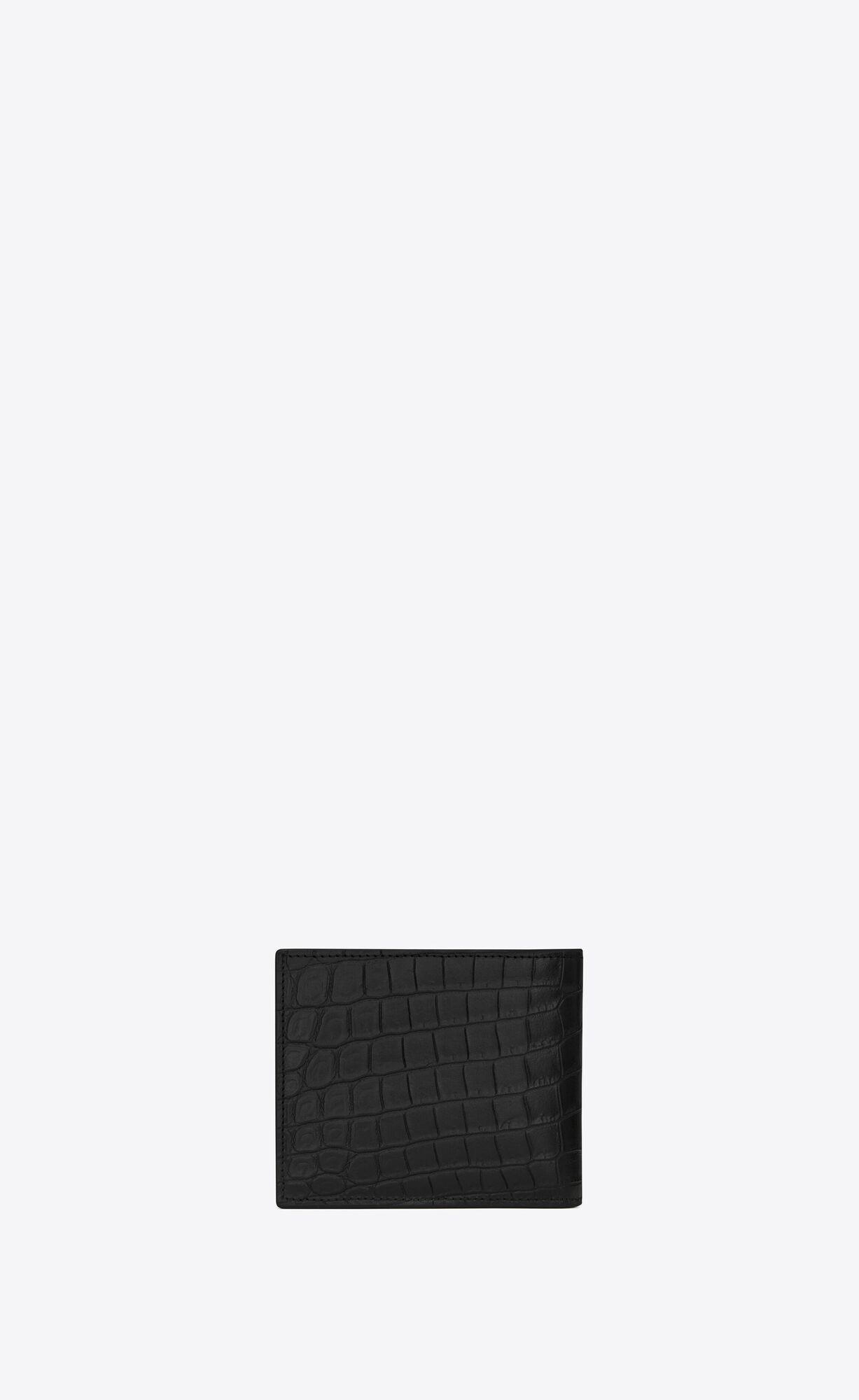 YSL Saint Laurent Paris East/West Wallet In Crocodile-embossed Leder Schwarz | 09635-ZPDY