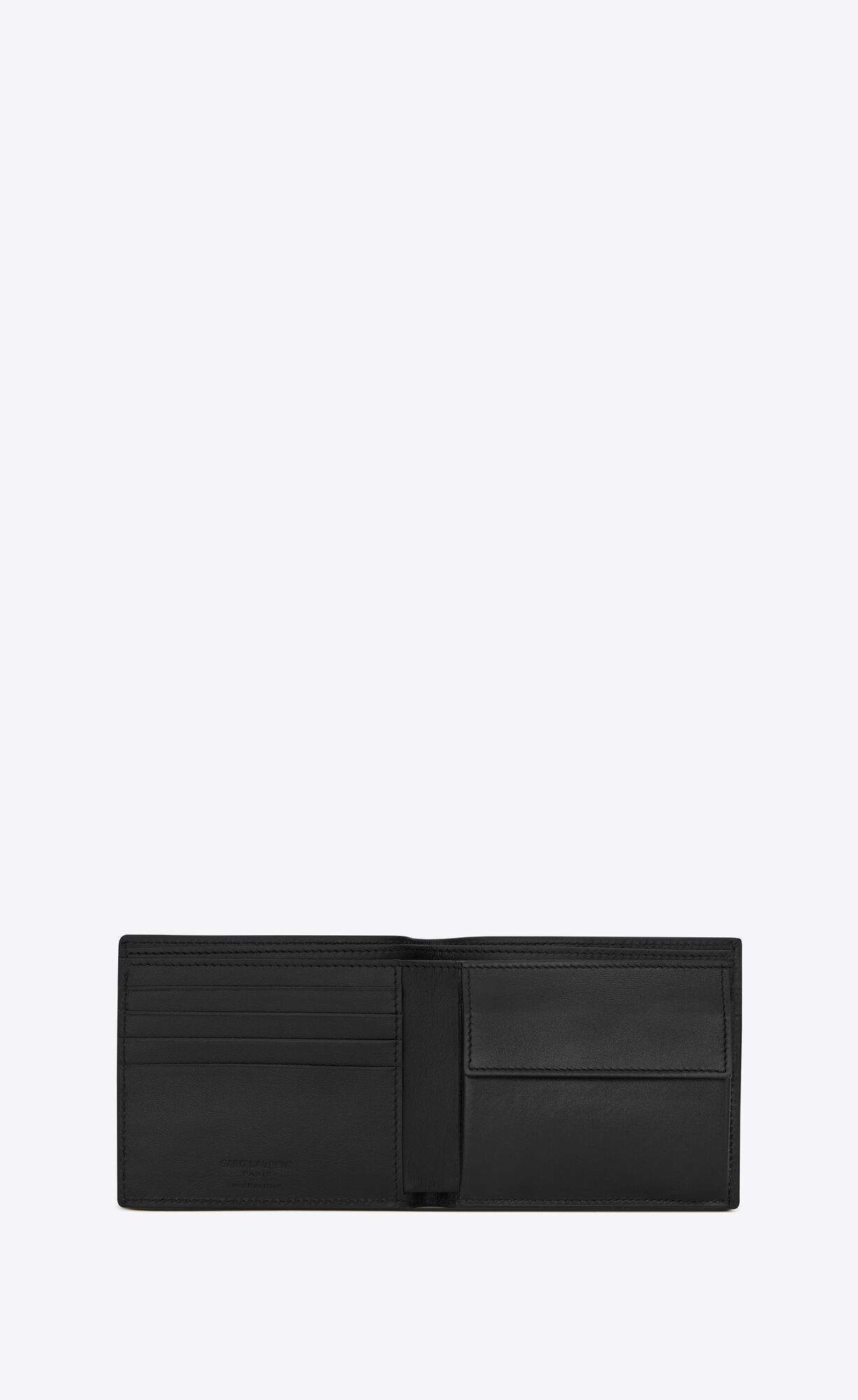 YSL Saint Laurent Paris East/West Wallet With Coin Purse In Smooth Leder Schwarz | 15026-PWYB