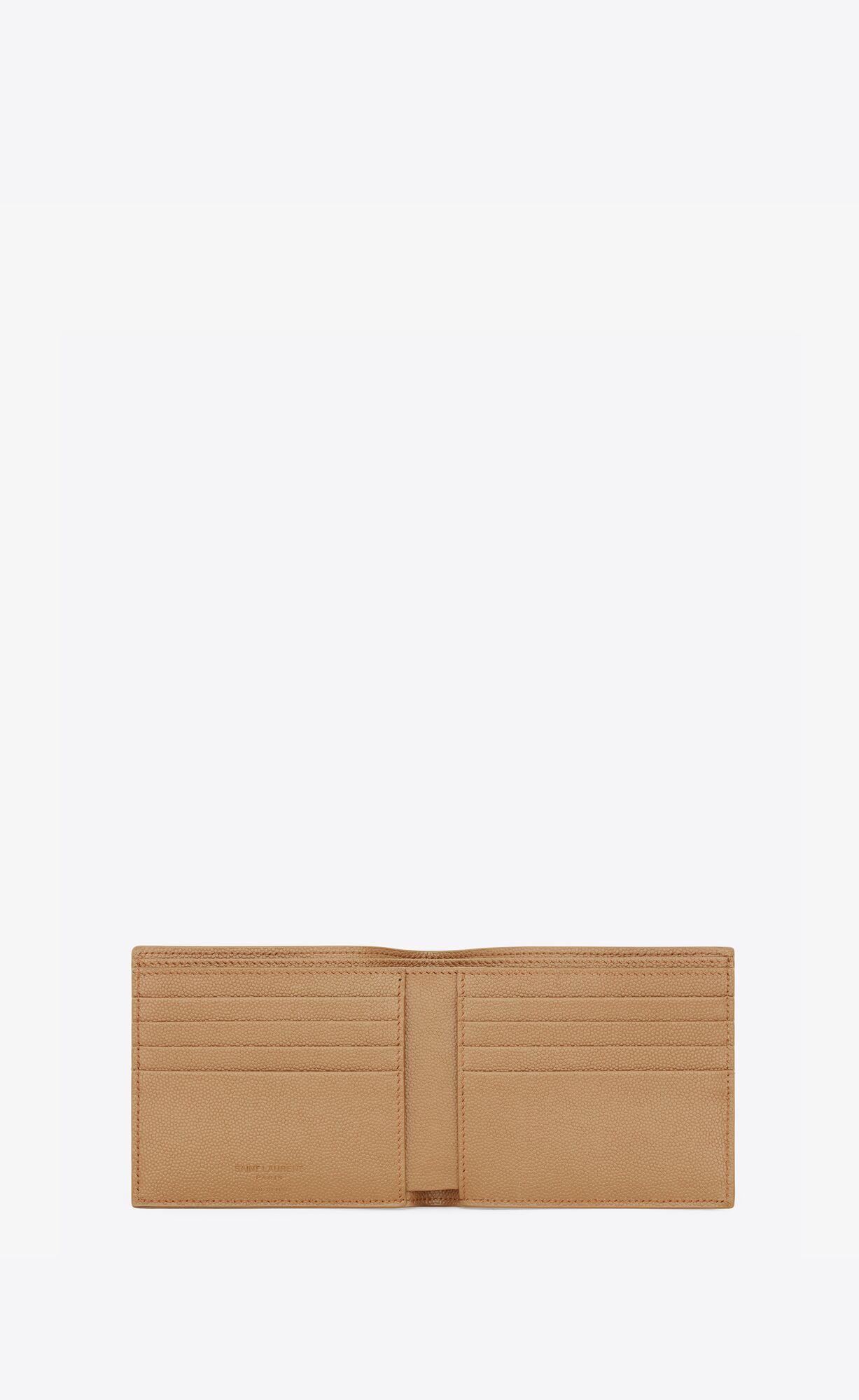 YSL Saint Laurent Paris East/West Wallet In Grain De Poudre Embossed Leder Teak Wood | 61253-OCGD