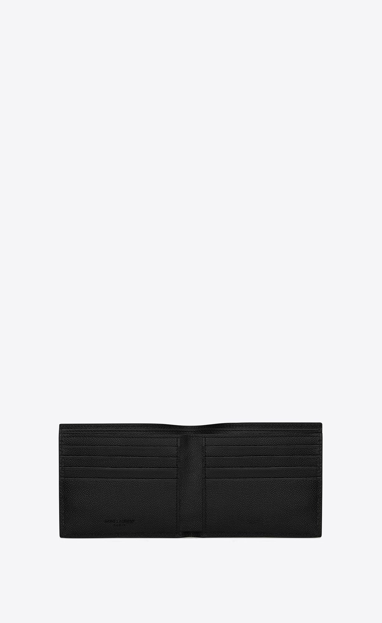 YSL Saint Laurent Paris East/West Wallet In Grain De Poudre Embossed Leder Schwarz | 84902-UNLR