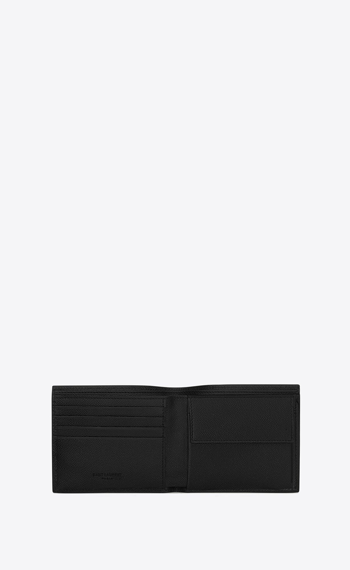 YSL Saint Laurent Paris East/West Wallet With Coin Purse In Grain De Poudre Embossed Leder Schwarz | 91036-JAIX