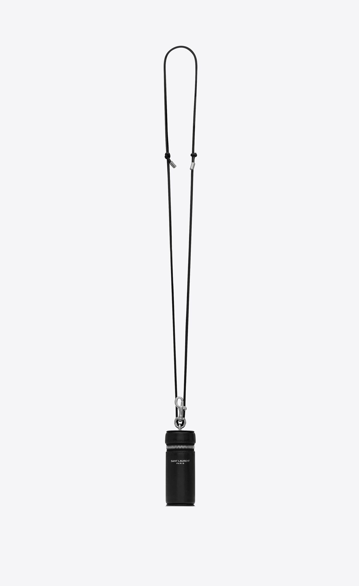 YSL Saint Laurent Paris Tube Necklace In Smooth Leder Schwarz | 14608-RSCM