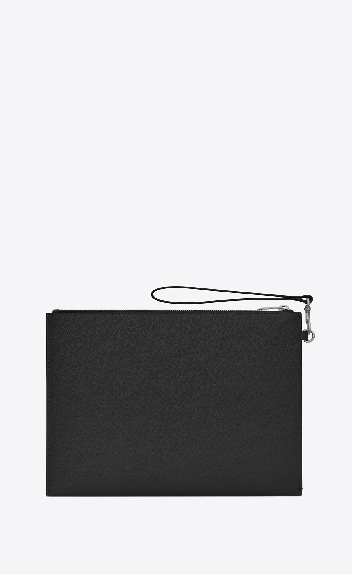 YSL Saint Laurent Paris Zipped Tablet Holder In Grain De Poudre-embossed Leder Noir | 13069-YXSK