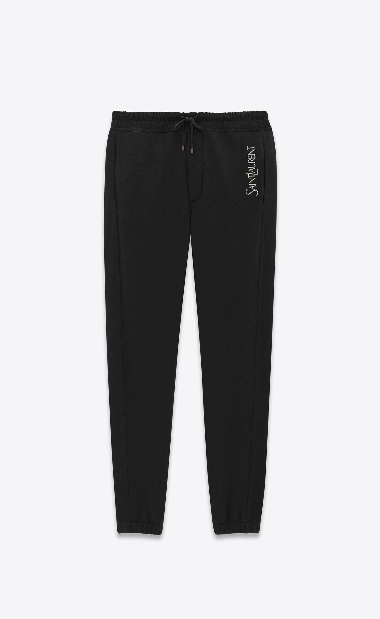 YSL Saint Laurent Sweatpants In Fleece Noir Et Naturel | 75316-FTUY