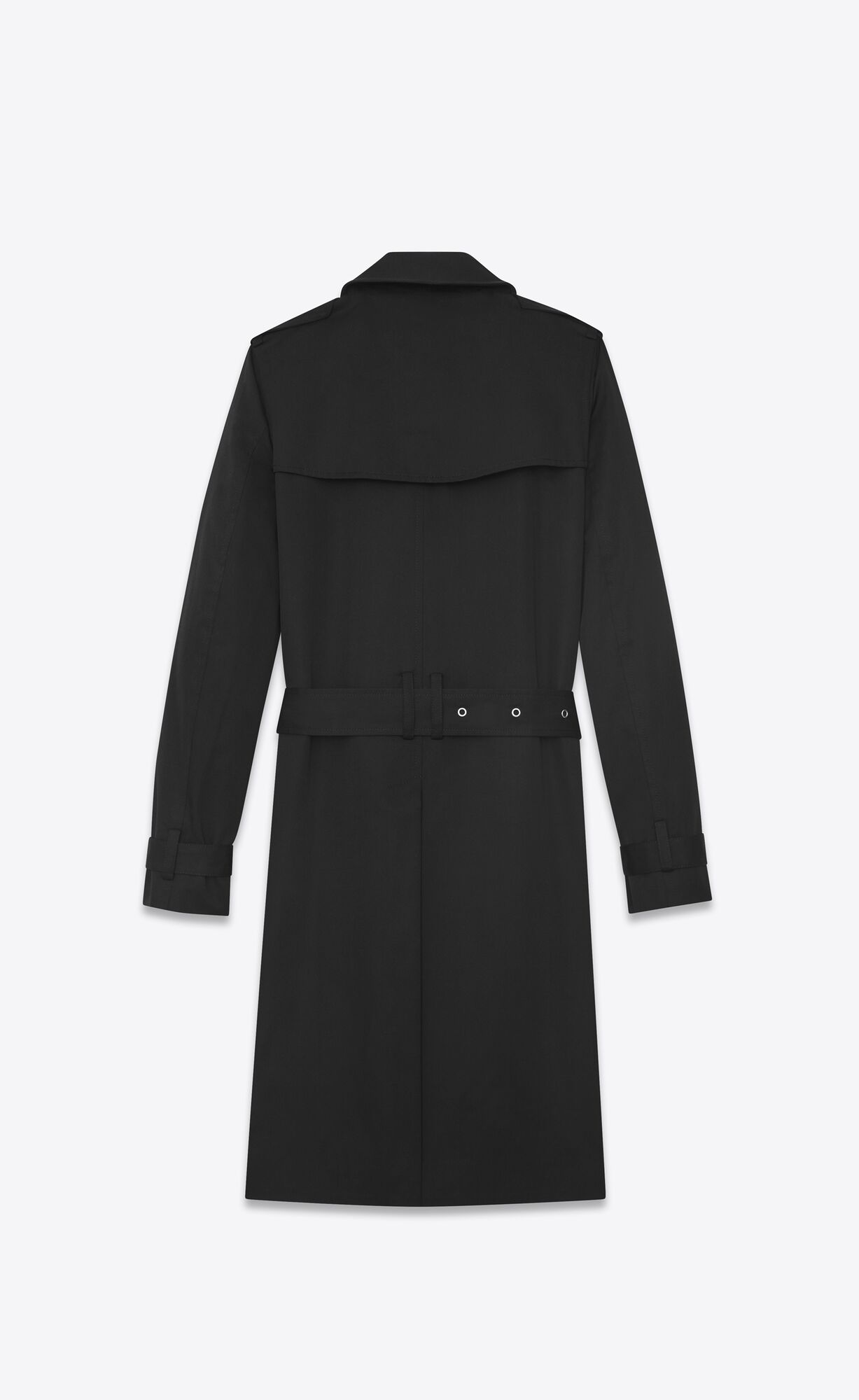 YSL Saint Laurent Trench Coat In Gabardine Schwarz | 35914-TYVF