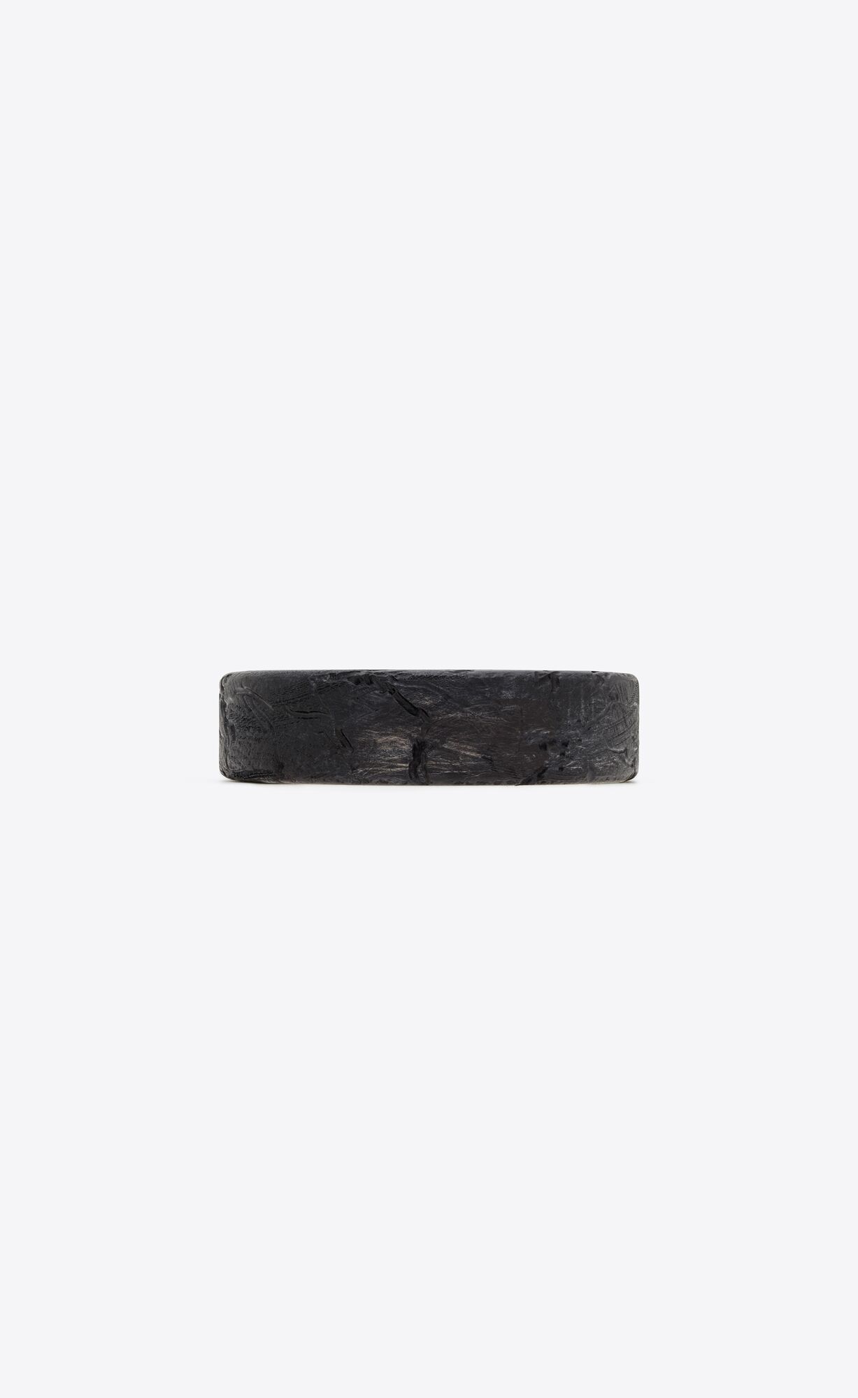 YSL Scratch Saturn Bangle In Wood Silber Schwarz | 87912-IOWU