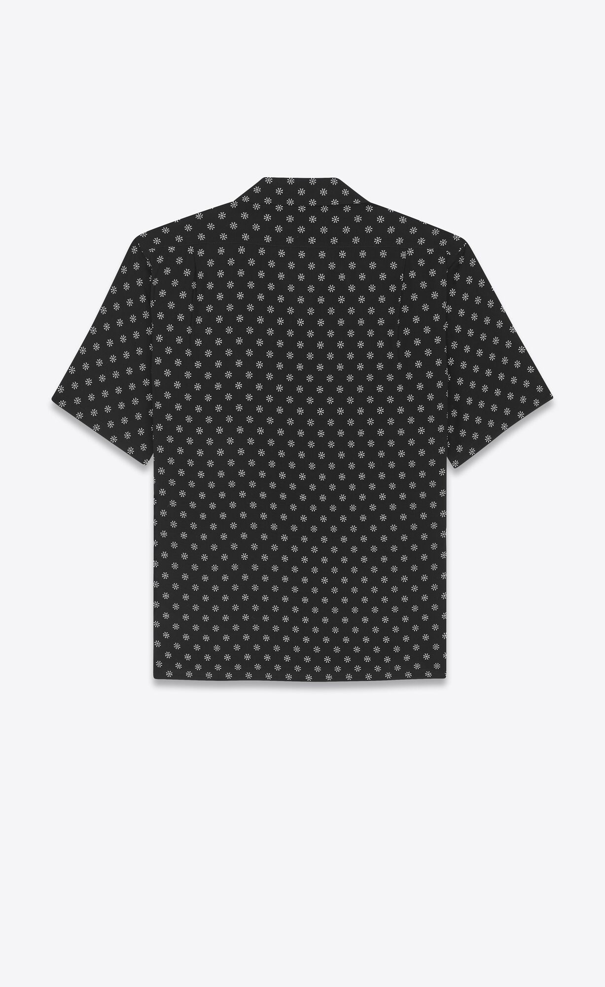 YSL Shark-collar Shirt In Dotted Viscose Noir Craie | 92638-LDTG