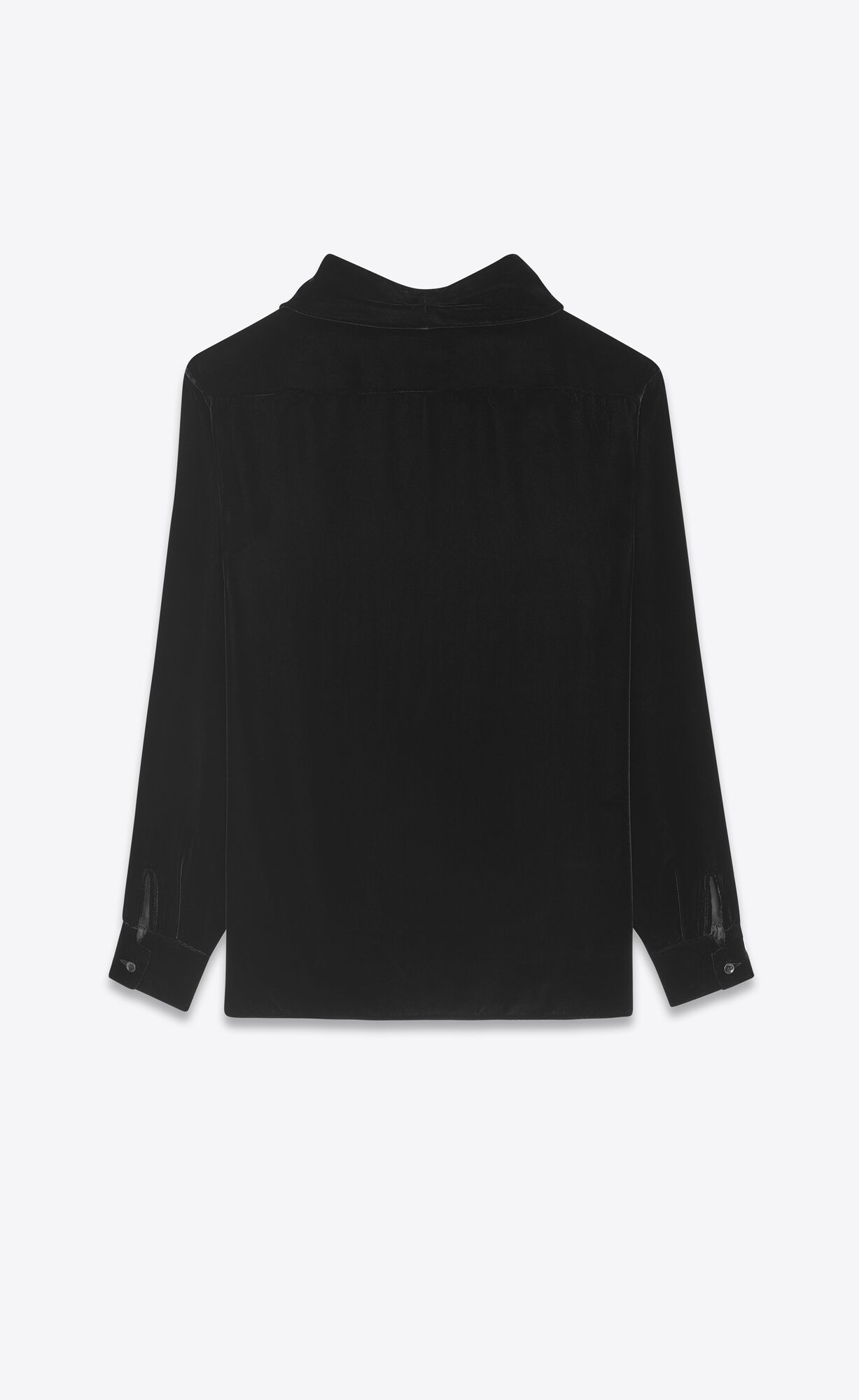 YSL Shawl-collar Blouse In Velvet Noir | 39064-AVKJ