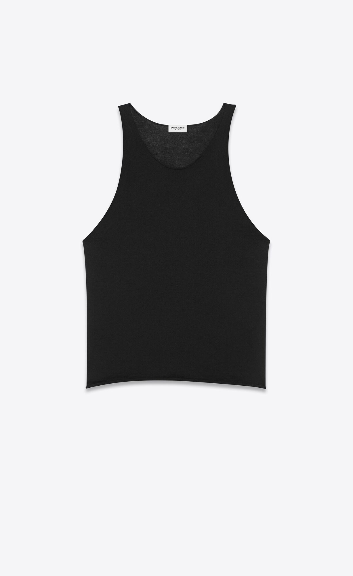 YSL Sheer Tank Top In Fine Cashmere Schwarz | 78439-EPZA