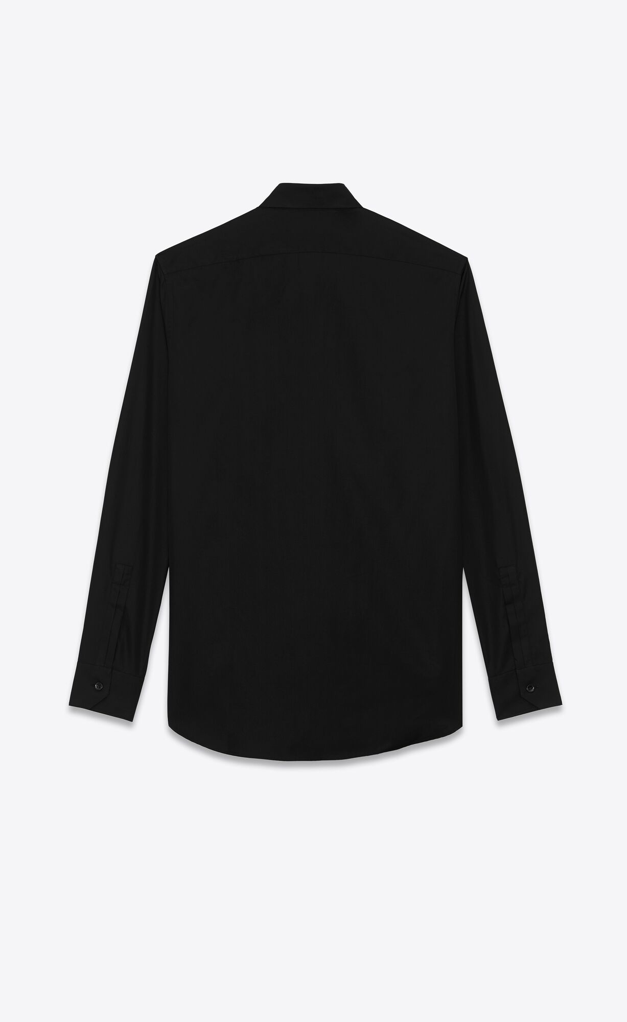 YSL Shirt In Baumwoll Poplin Schwarz | 75036-VQRX