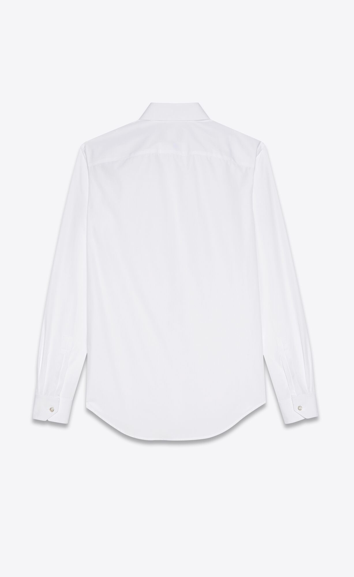 YSL Shirt In Baumwoll Poplin Weiß | 70396-LFBR