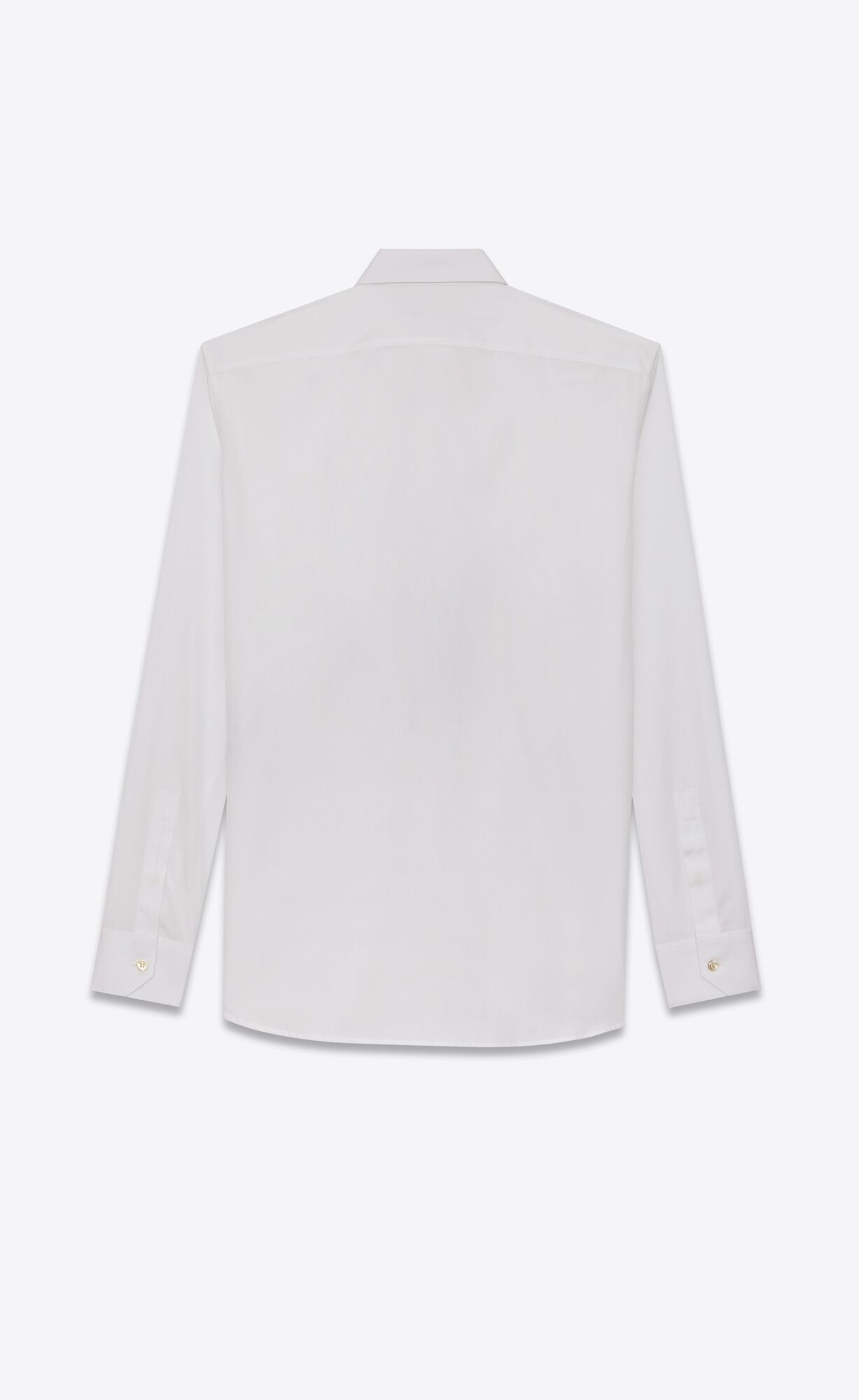 YSL Shirt In Baumwoll Poplin Weiß | 76914-YSQG