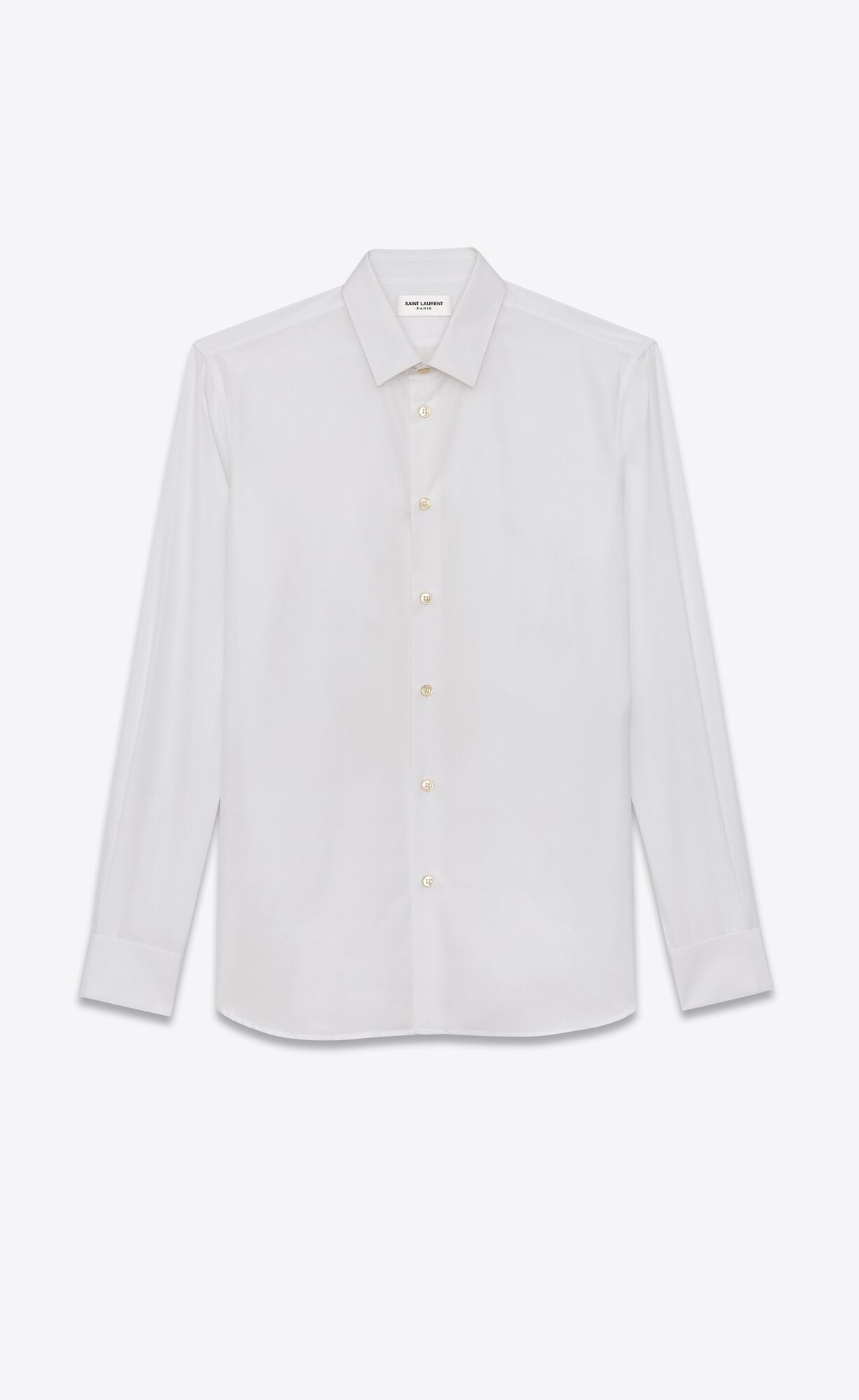 YSL Shirt In Baumwoll Poplin Weiß | 76914-YSQG