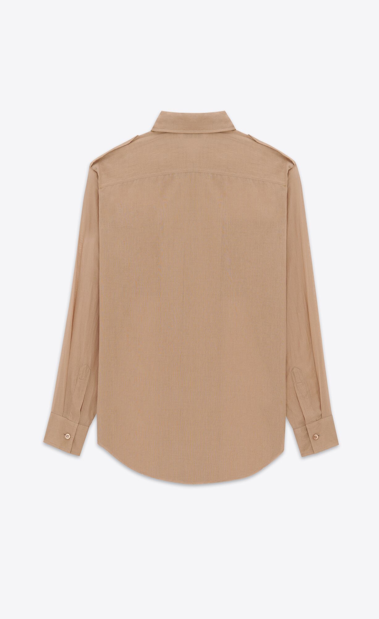 YSL Shirt In Baumwoll Voile Beige | 63472-QRCV