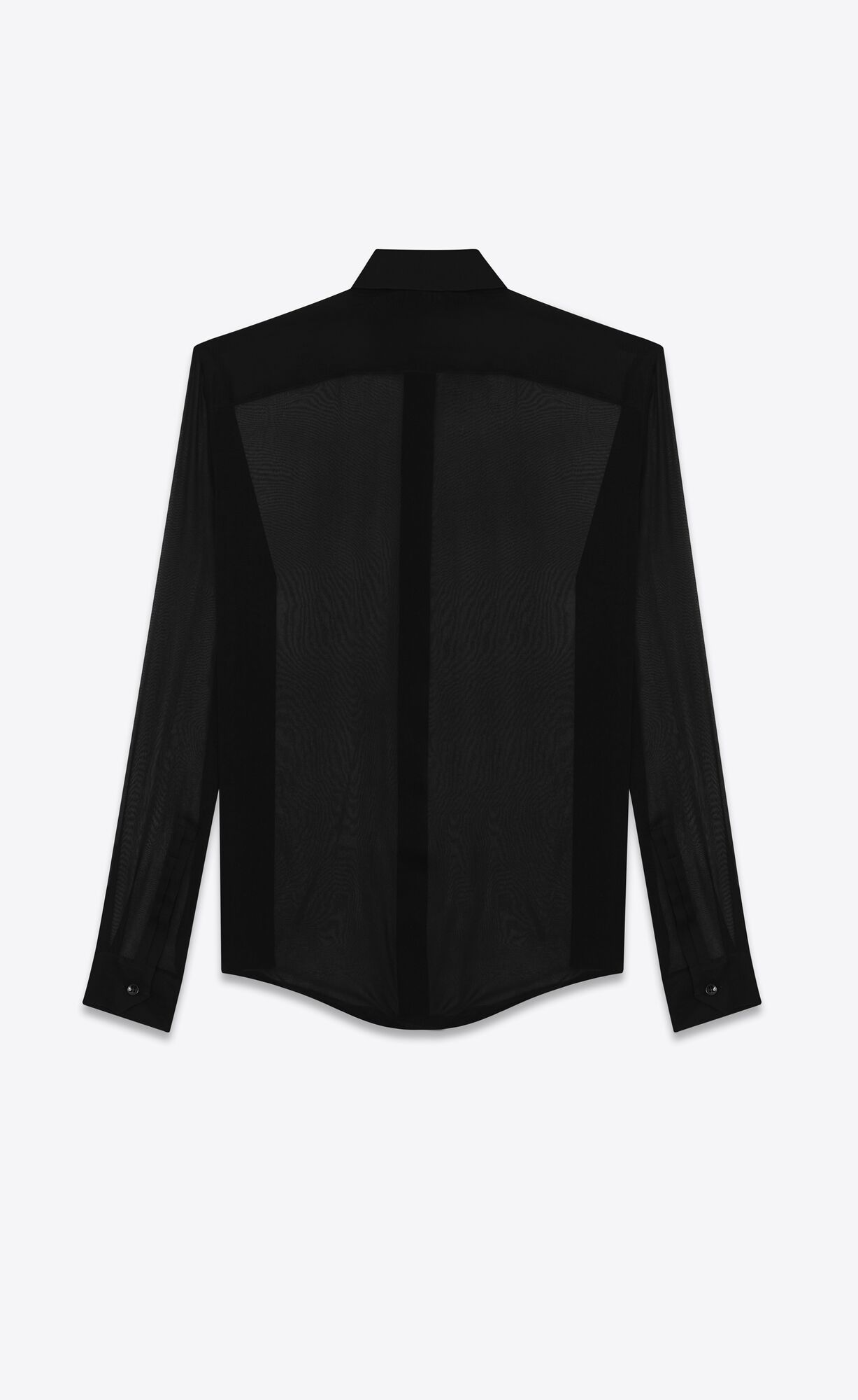 YSL Shirt In Crepe Chiffon Schwarz | 57216-APVZ