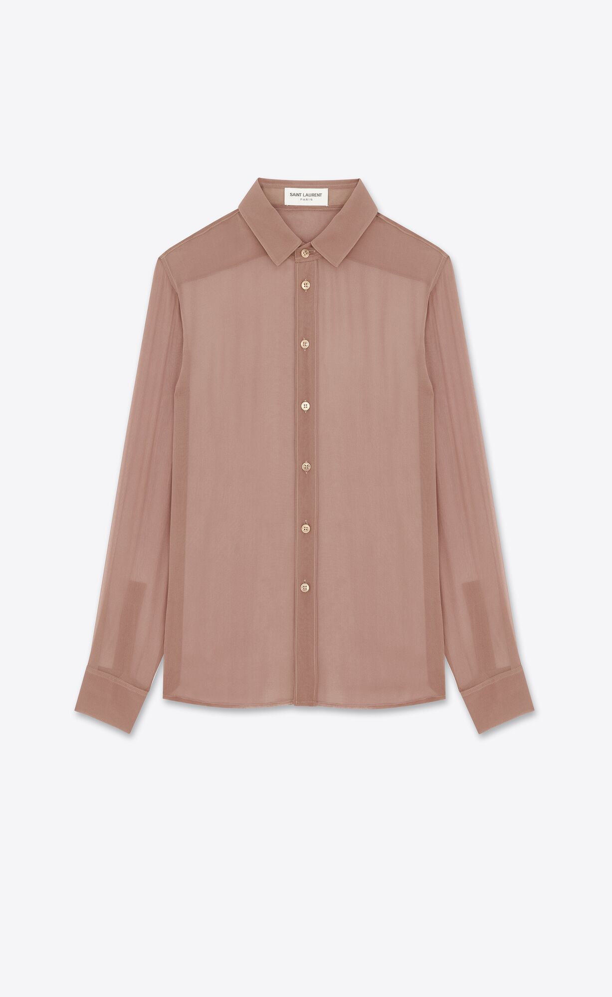 YSL Shirt In Muslin Crepe Rosa | 37495-GQRT