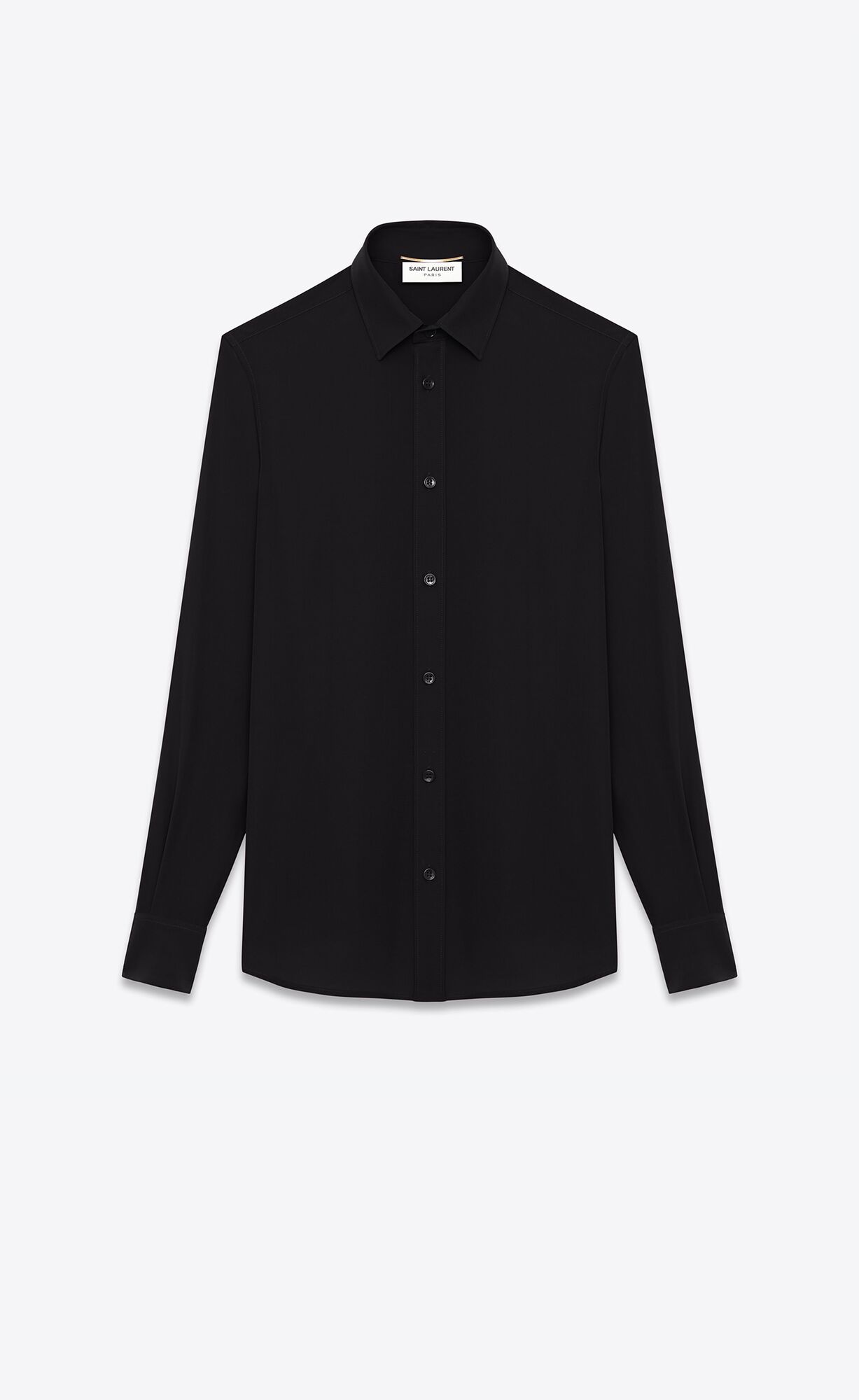 YSL Shirt In Silk Crêpe Schwarz | 09126-LUSN